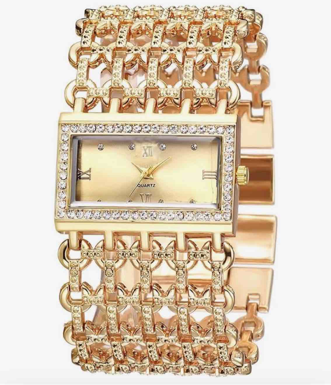 Condition photo showing New/Like New for fashion cuff bracelet watches for women luxury rectangular dial analog quartz wrist watch gifts for ladies