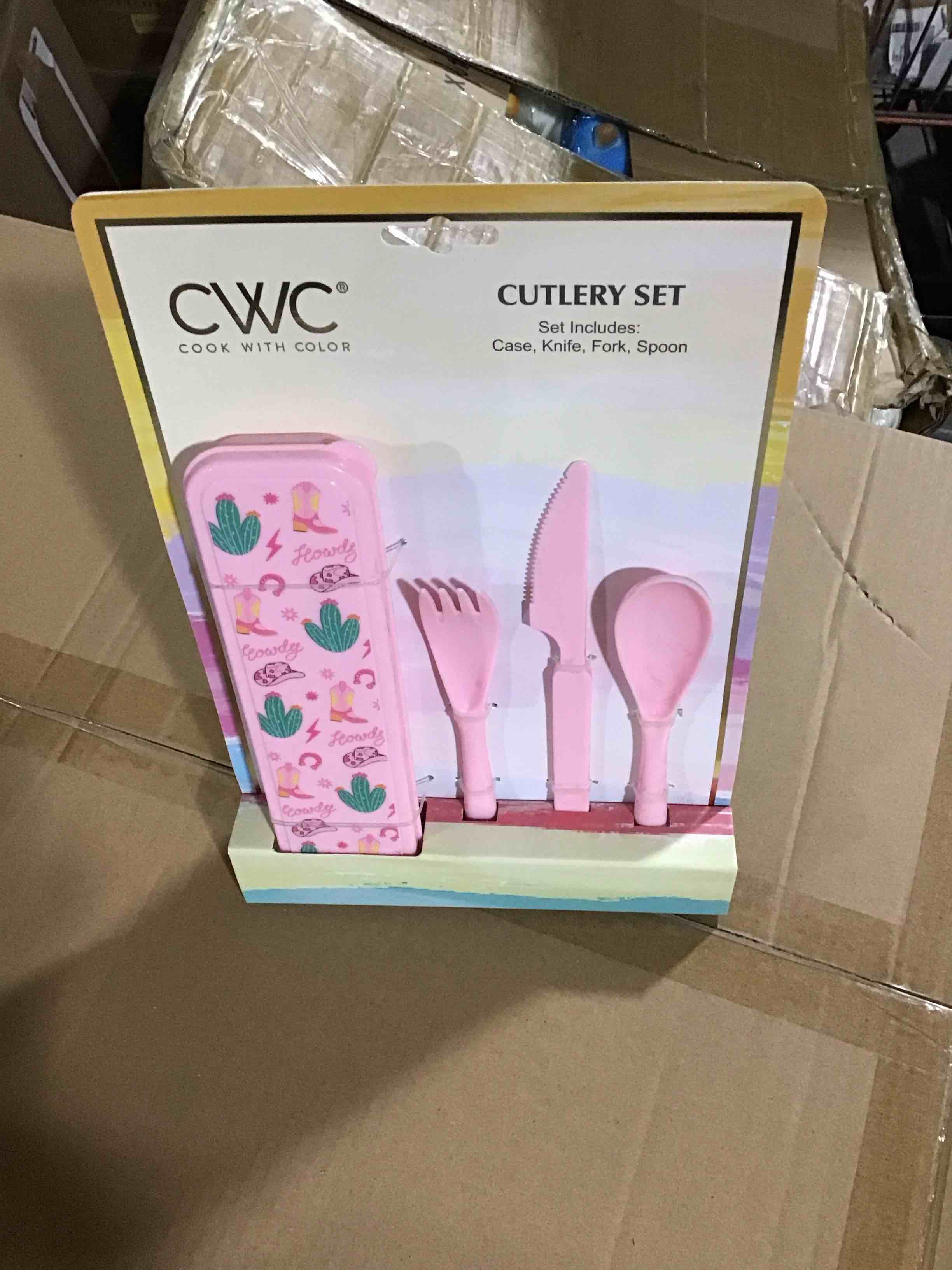 Condition photo showing New/Like New for cook with color cutlery set knife, fork spoon case new back to school design 
