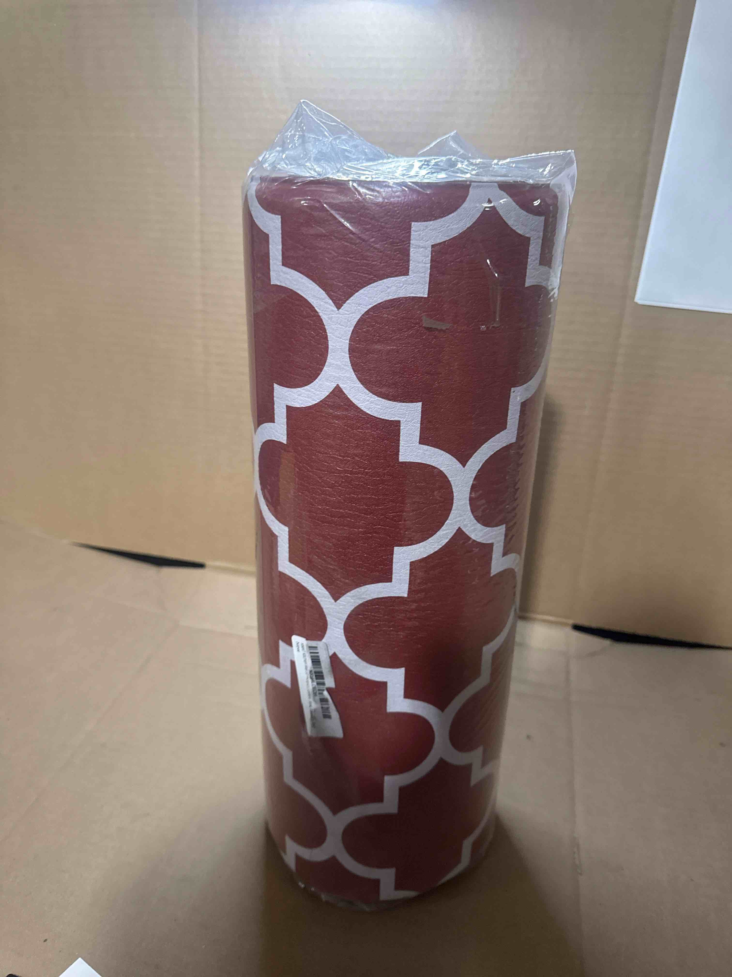 Condition photo showing New/Like New for kmat kitchen mat [2 pcs] cushioned anti-fatigue kitchen rug, waterproof non-slip kitchen mats and rugs heavy duty pvc ergonomic comfort standing foam mat for kitchen, office, sink, laundry,red 