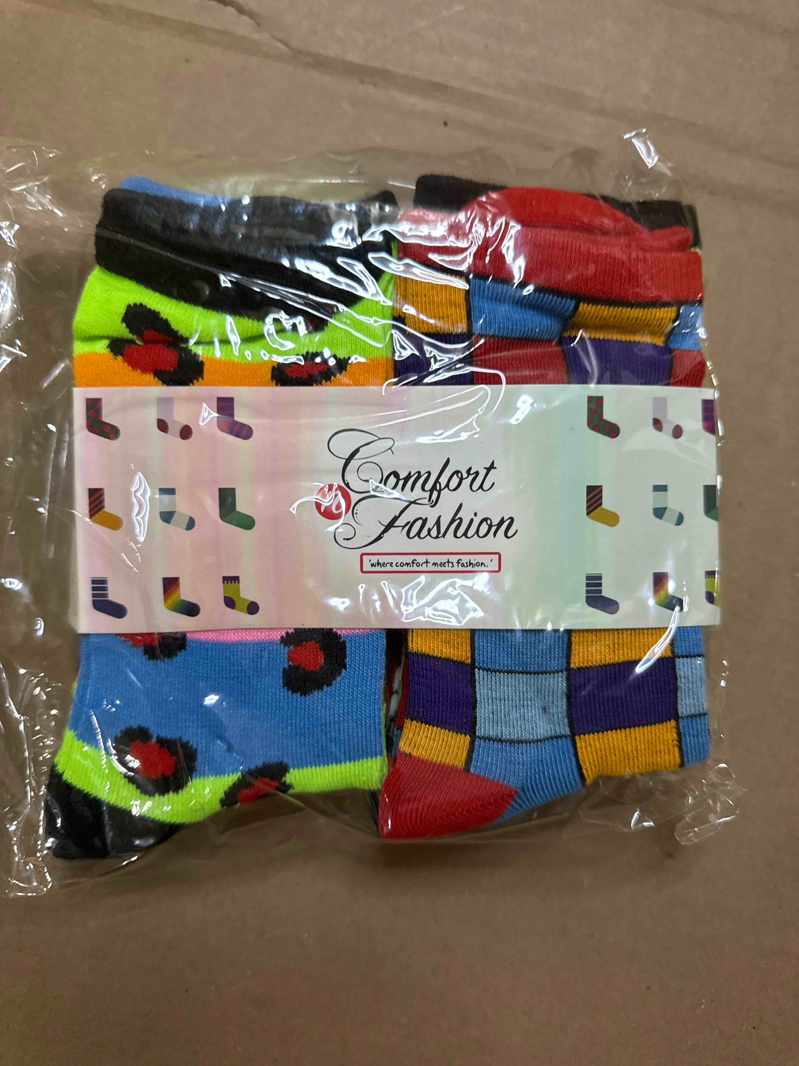 Condition photo showing New/Like New for comfort fashion multi color long socks 