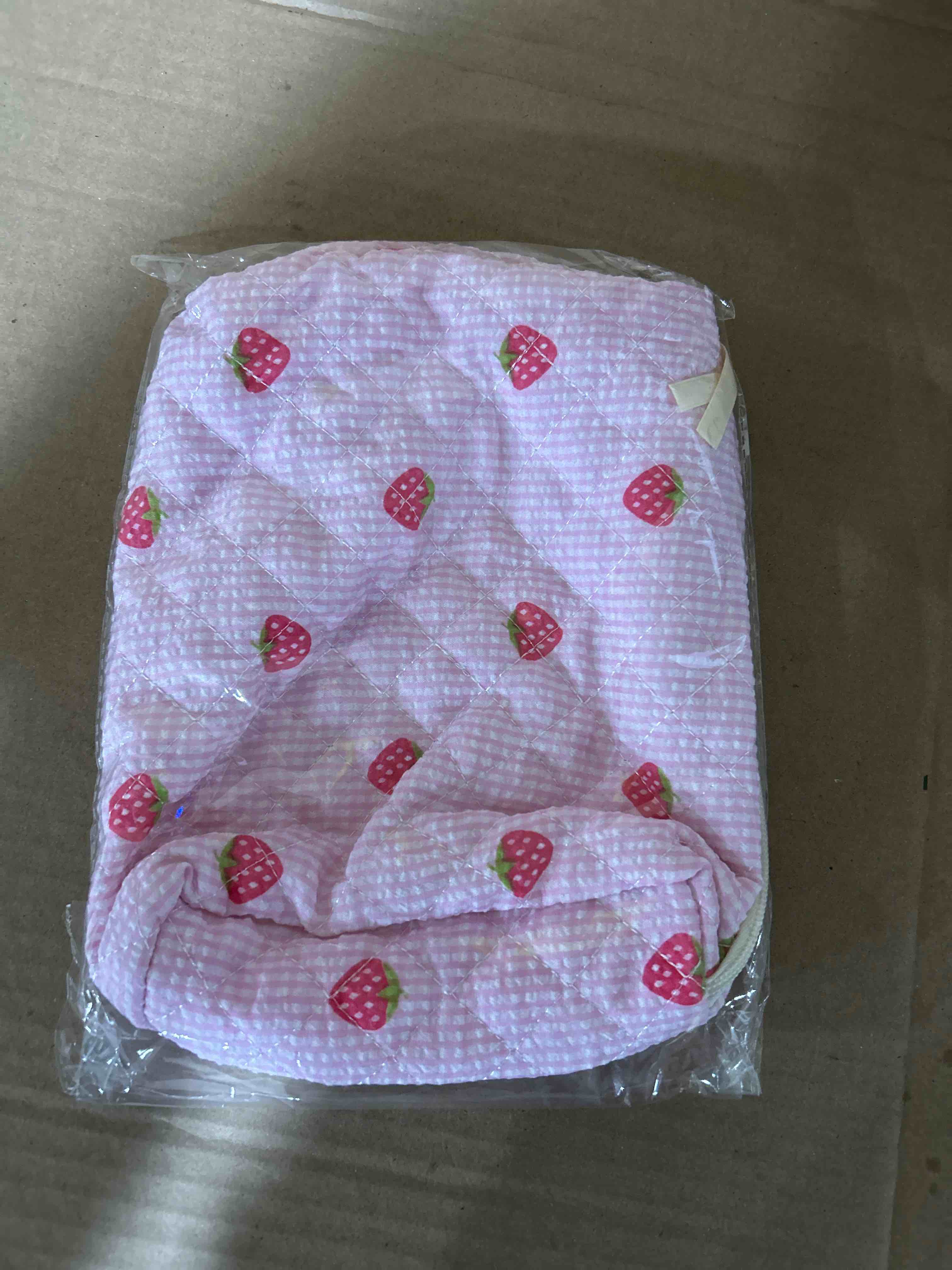 Condition photo showing Brand New for strawberry cosmetic bag