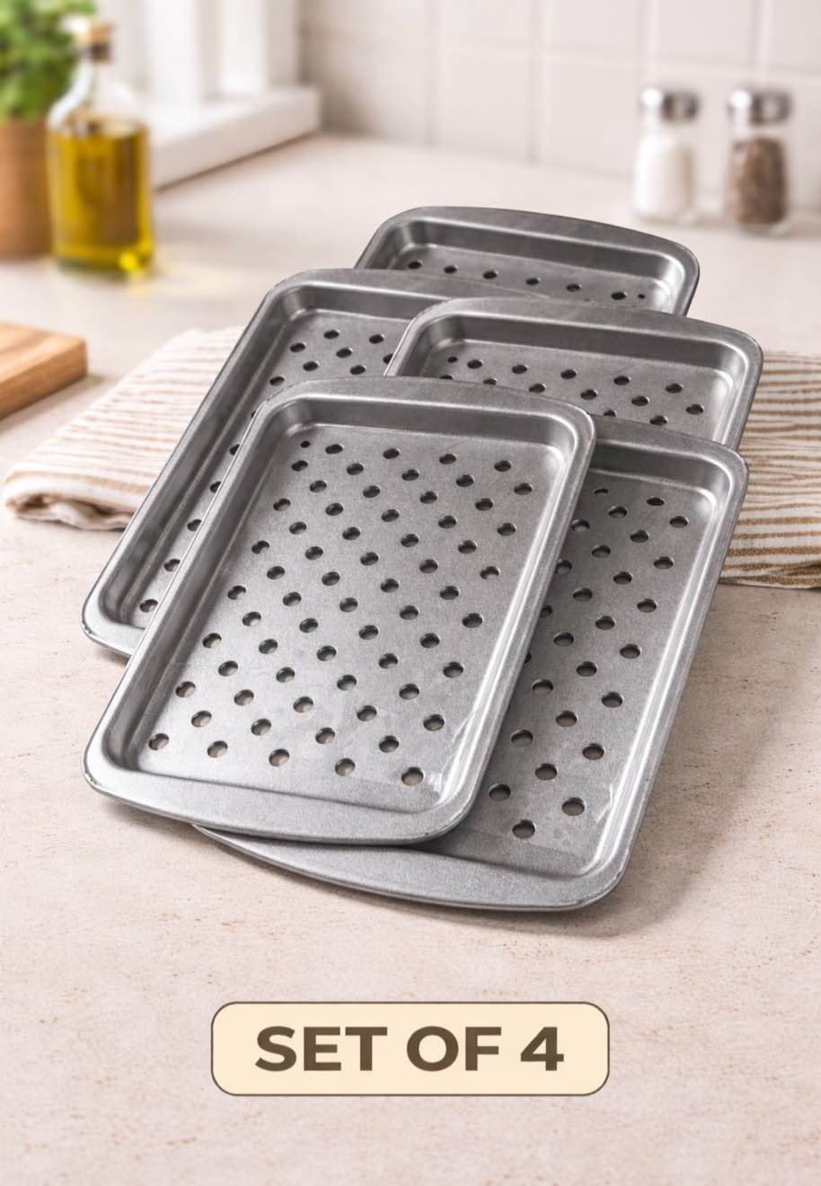 set a 4 broiler pans 