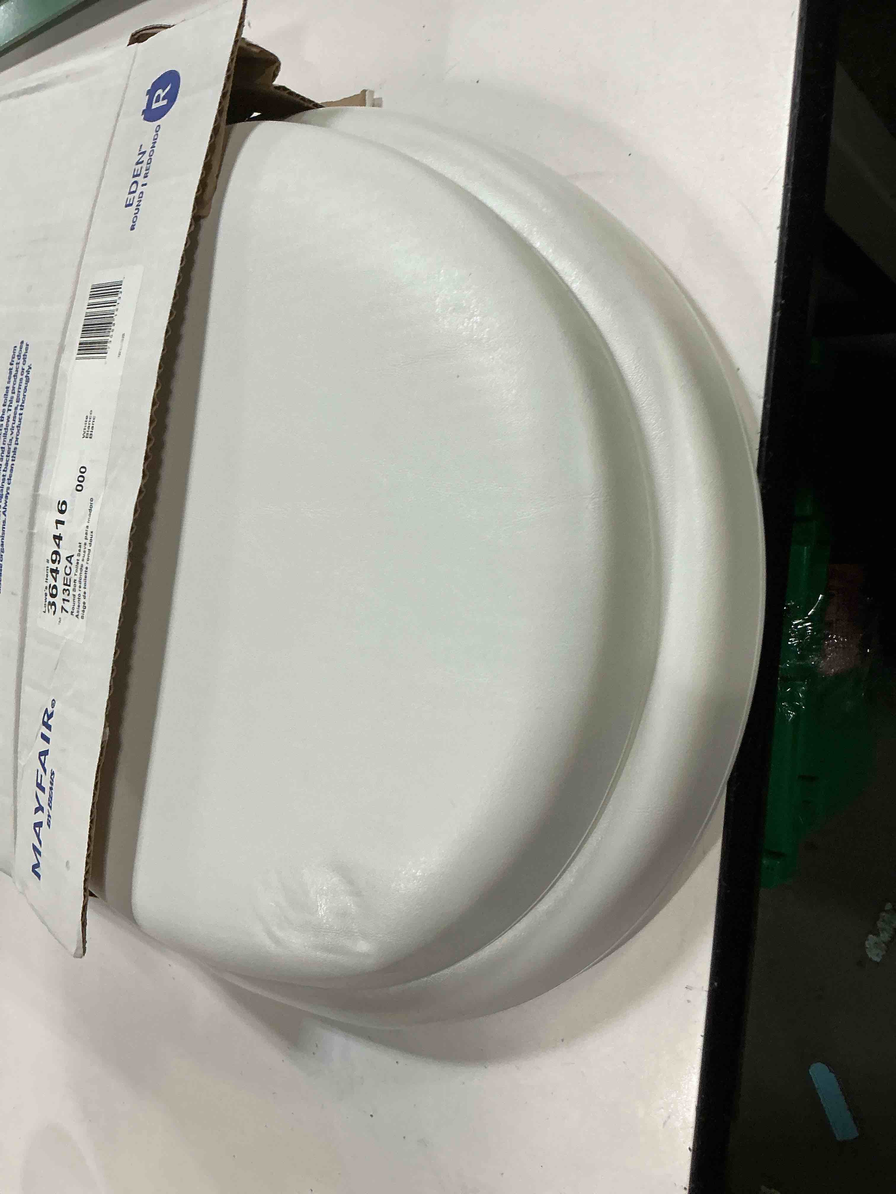 Condition photo showing As Is for mayfair 115ec 006 removable soft toilet seat that will never loosen elongated