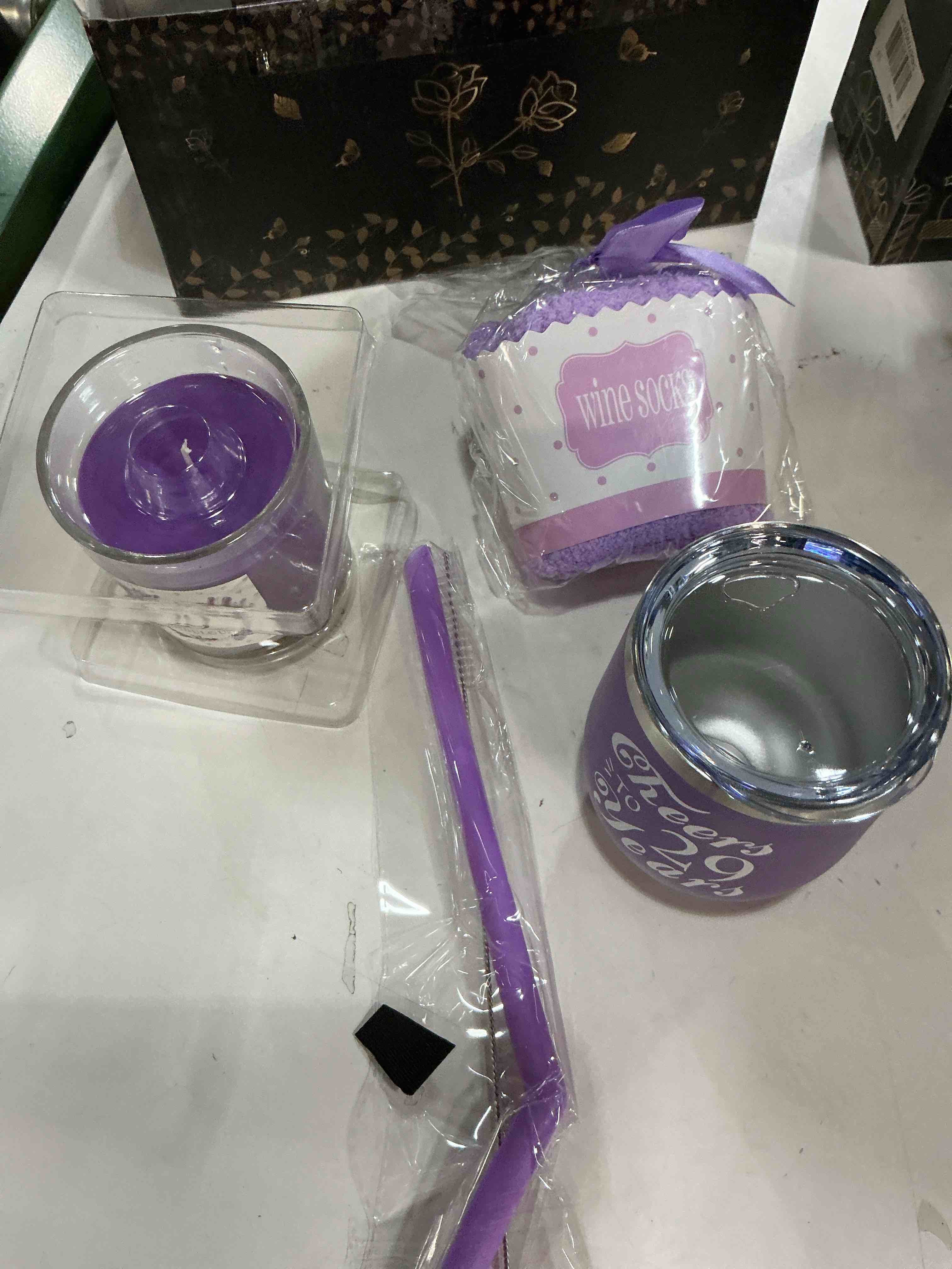 Condition photo showing New/Like New for meant2tobe 29th birthday tumbler for women - purple gift set with decorations, perfect 29th birthday gifts for her