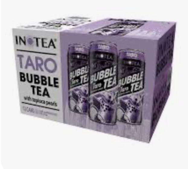 Inotea, Bubble Milk Tea Taro With Tapioca Pearls, 16.6 Oz (Case Of 12) BB 7.22.25 