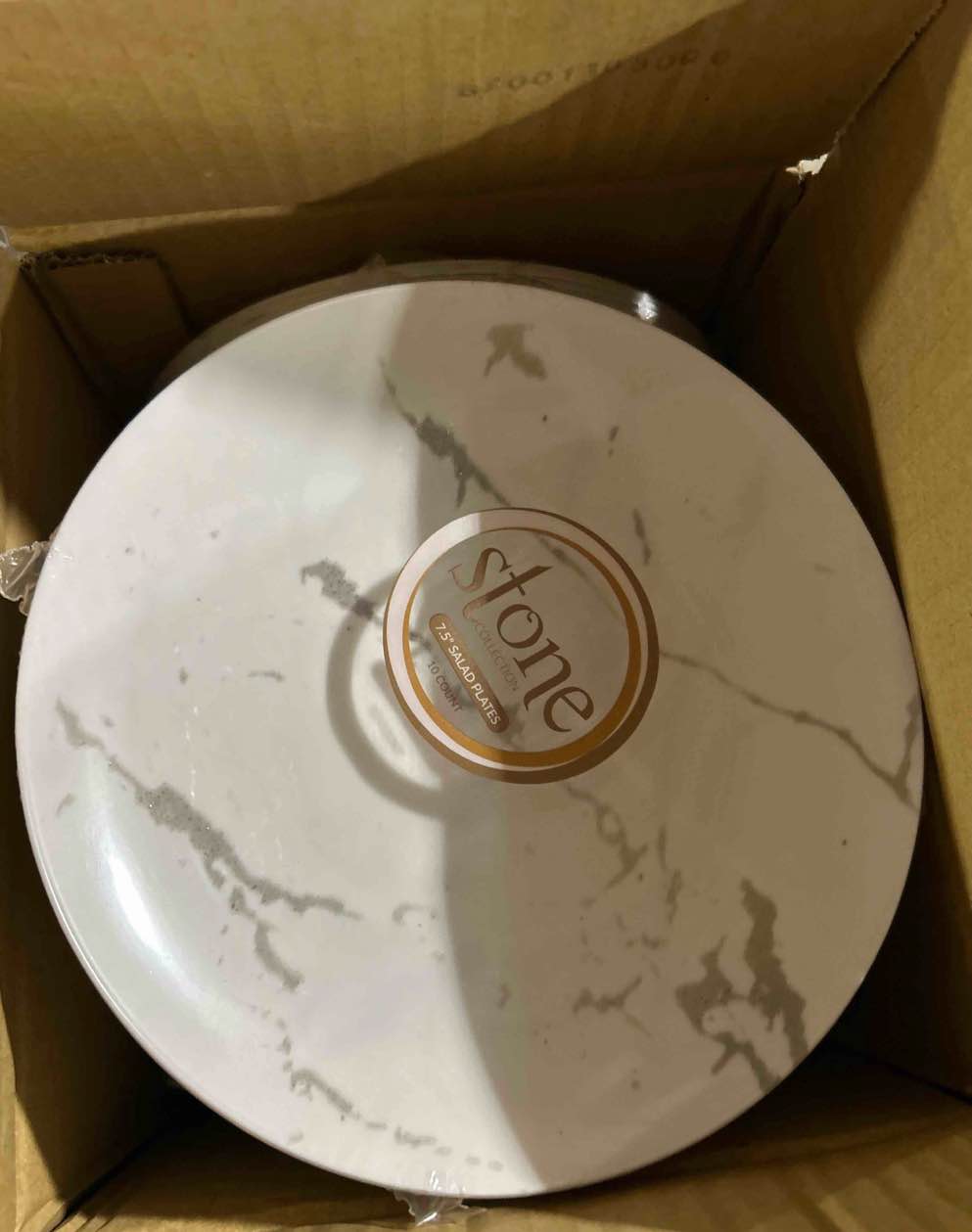 10. count 7.5 inch plastic salad plate.