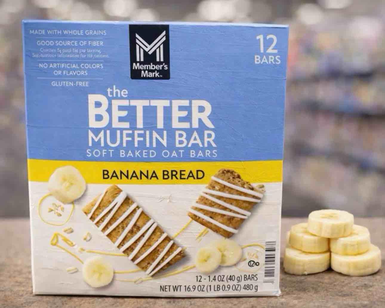 Condition photo showing New/Like New for the better muffin bar soft baked oat bars 12 count- banana bread (bb 2.18.26)
