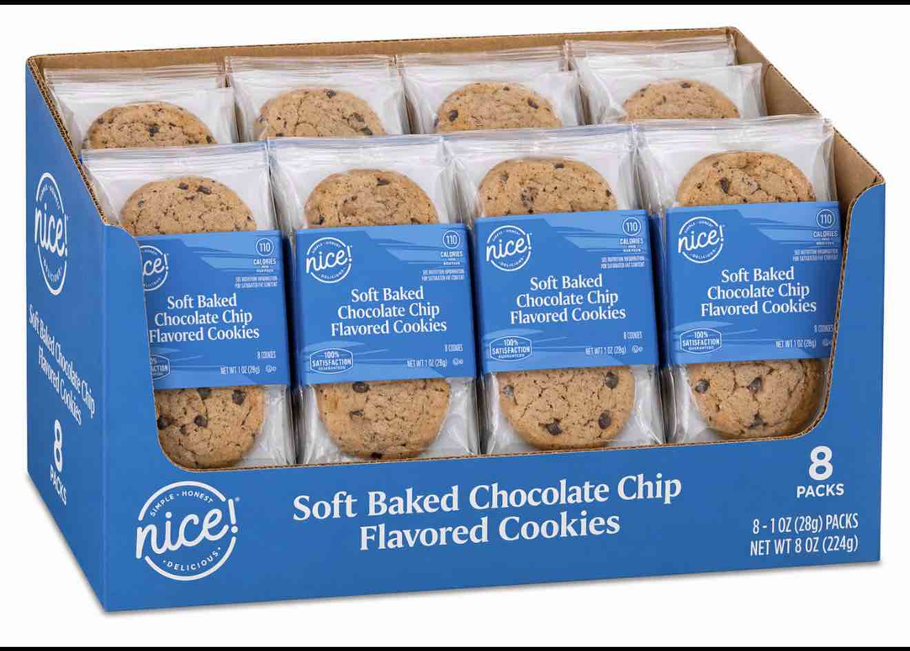Case of 8 Nice! Soft Baked Cookies Chocolate Chip - BB June 2025 