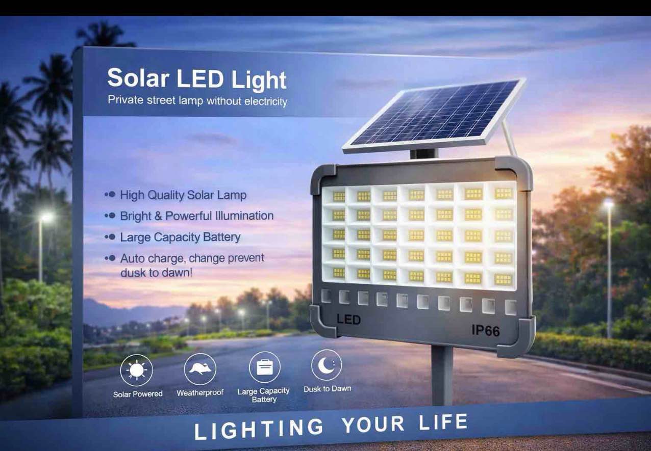 Solar LED light private street lamp without electricity