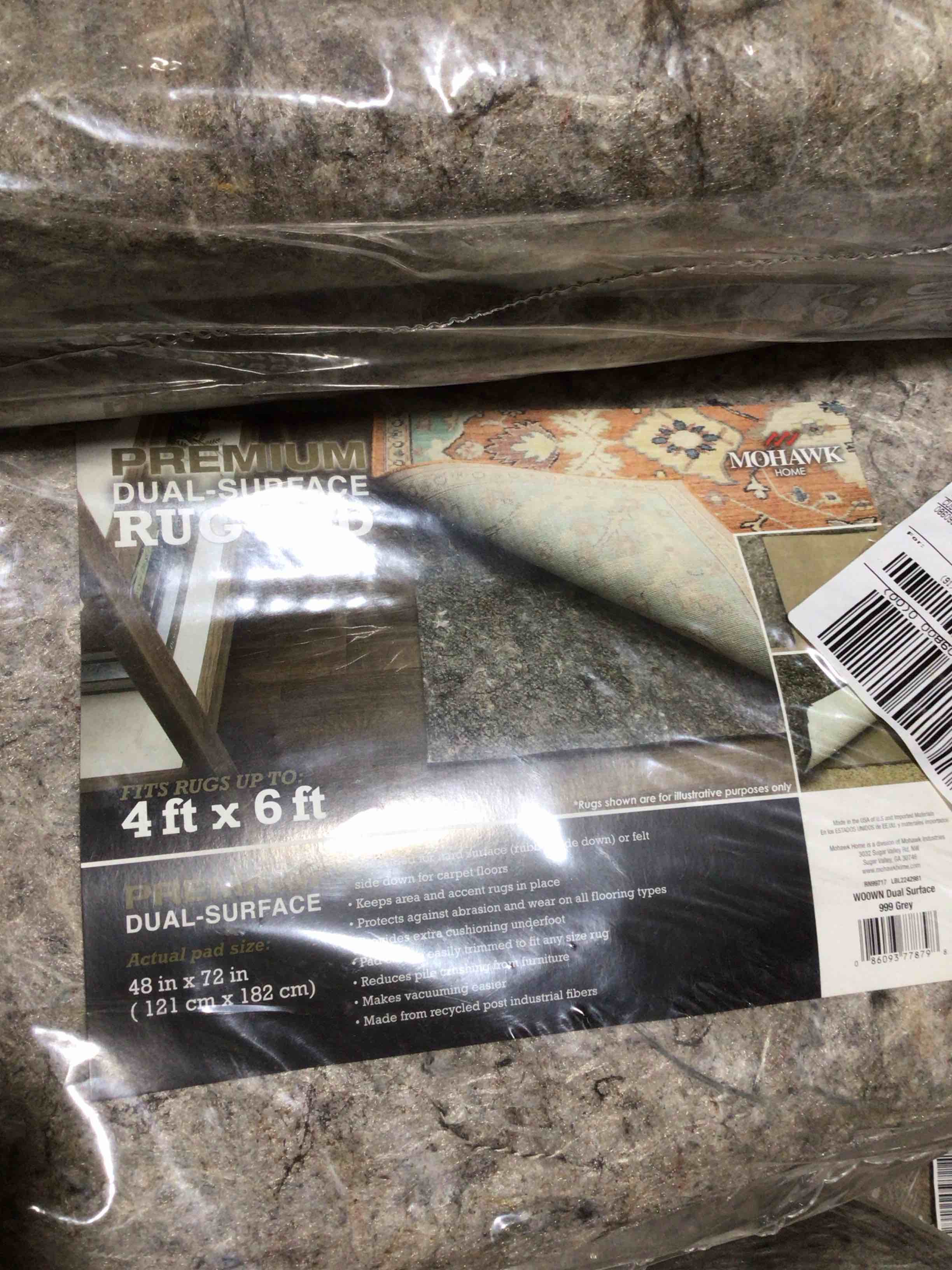 Condition photo showing Brand New for premium dual surface rug pad, 4’ x 6’