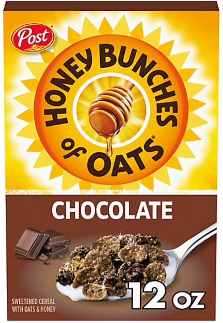 case of 12! Honey bunches of oats chocolate, 12 ounce box