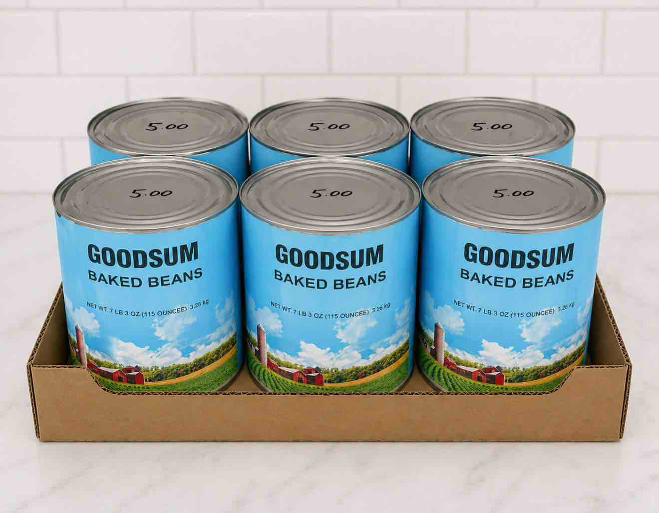 Case of 6 Goodsum Baked Beans 7lb 3oz 