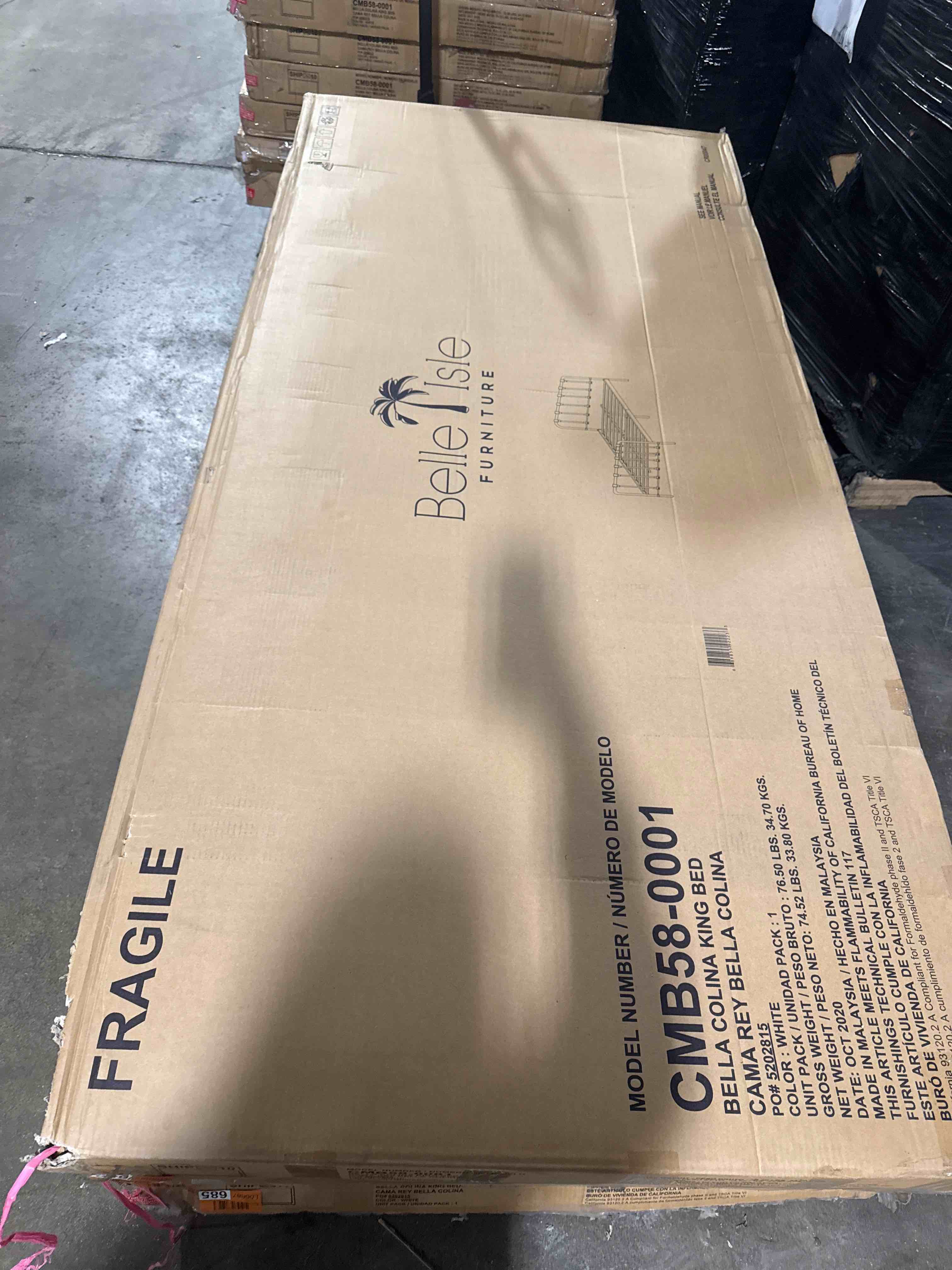 Condition photo showing Brand New for brand new complete belle isle bella colina bed white king 