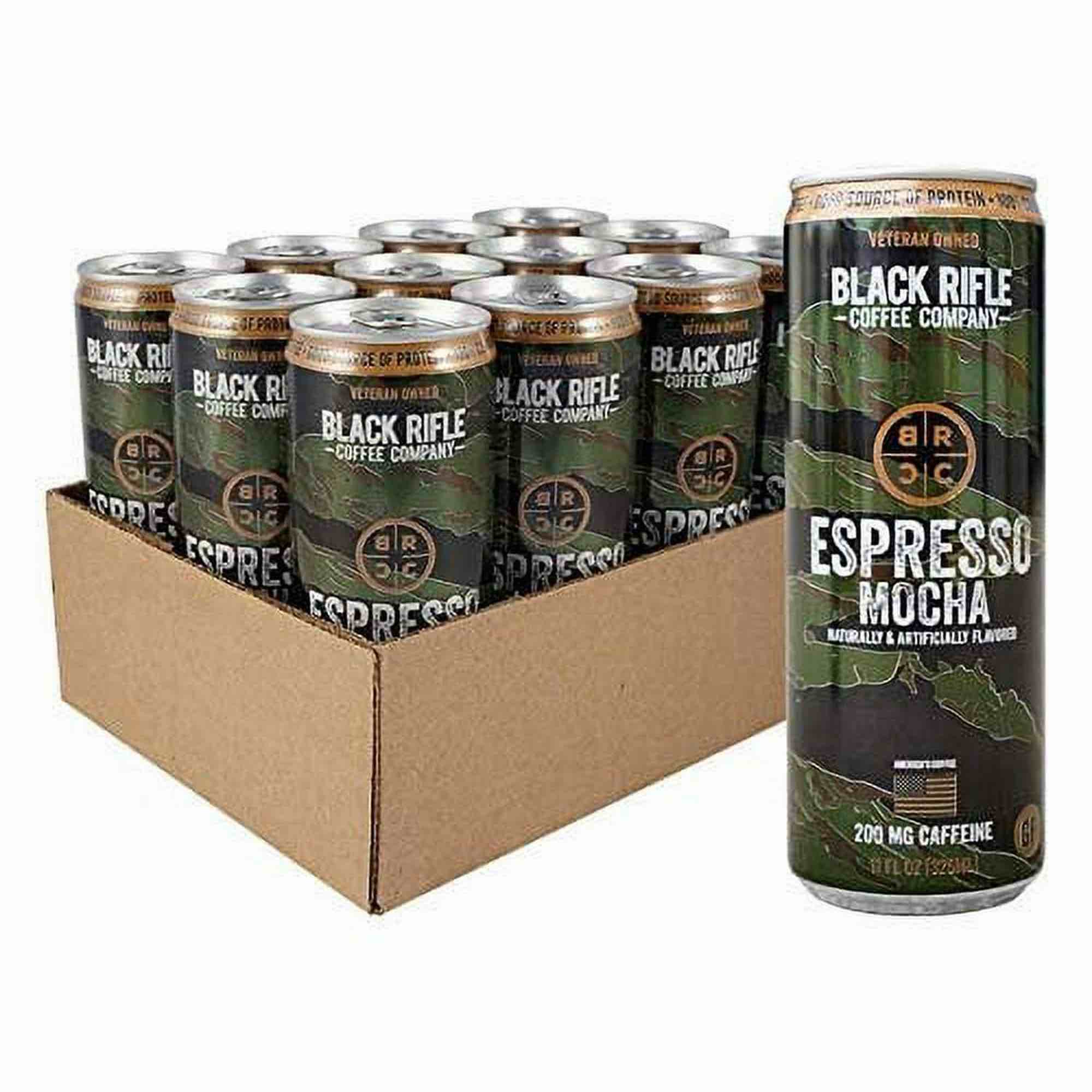 Pack of 12 Black Rifle Coffee Company Iced Espresso Mocha  Ready to Drink for Instant Energy  11oz  Can BB Feb2026 