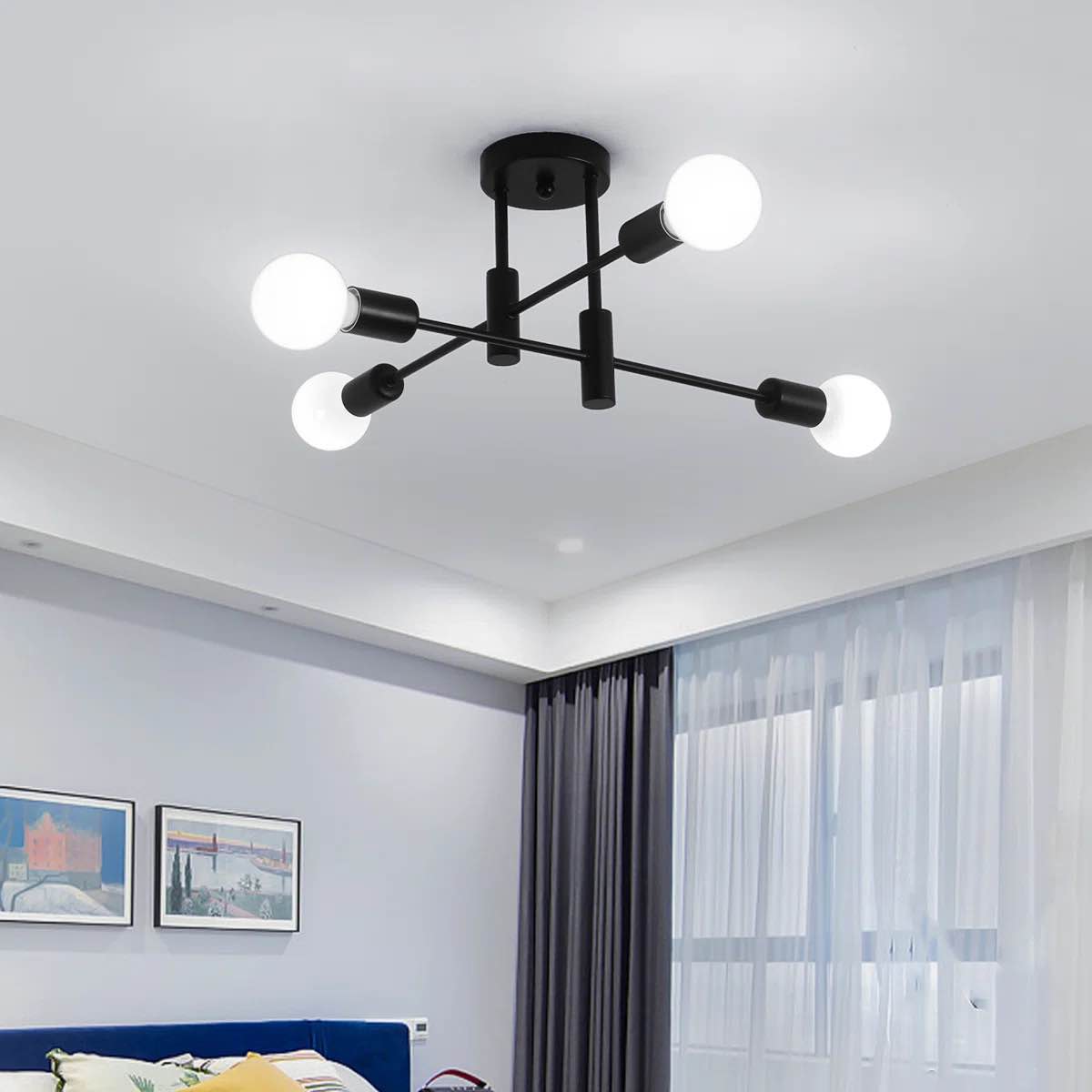coblitz 4- light Sputnik chandelier fixture finish 