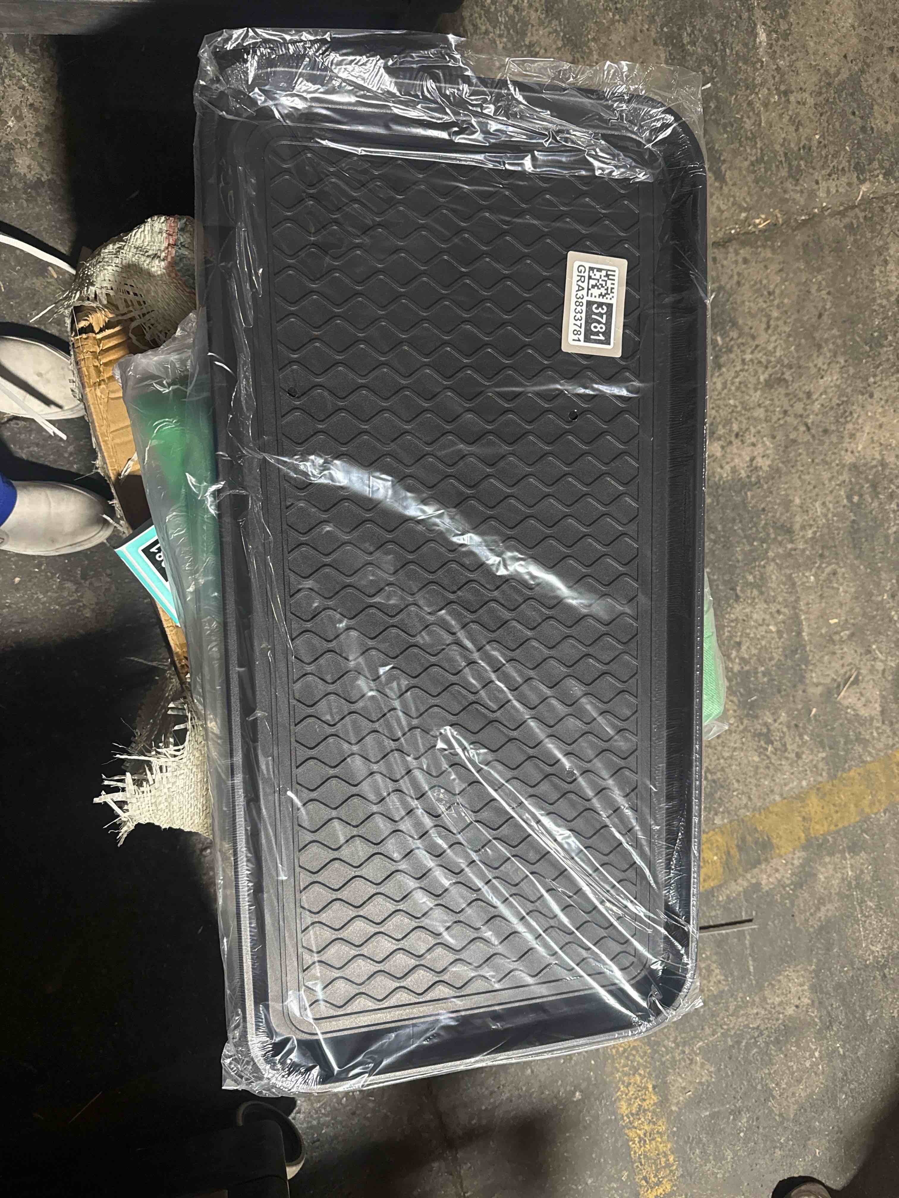 Condition photo showing Brand New for heavy-duty multi-purpose utility tray with raised edges and a non-slip textured surface designed to contain spills and keep items secure.