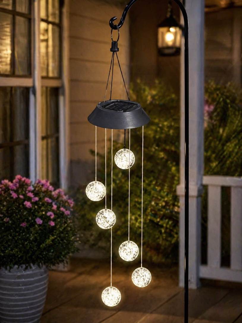 Solar LED wind chime seven color change