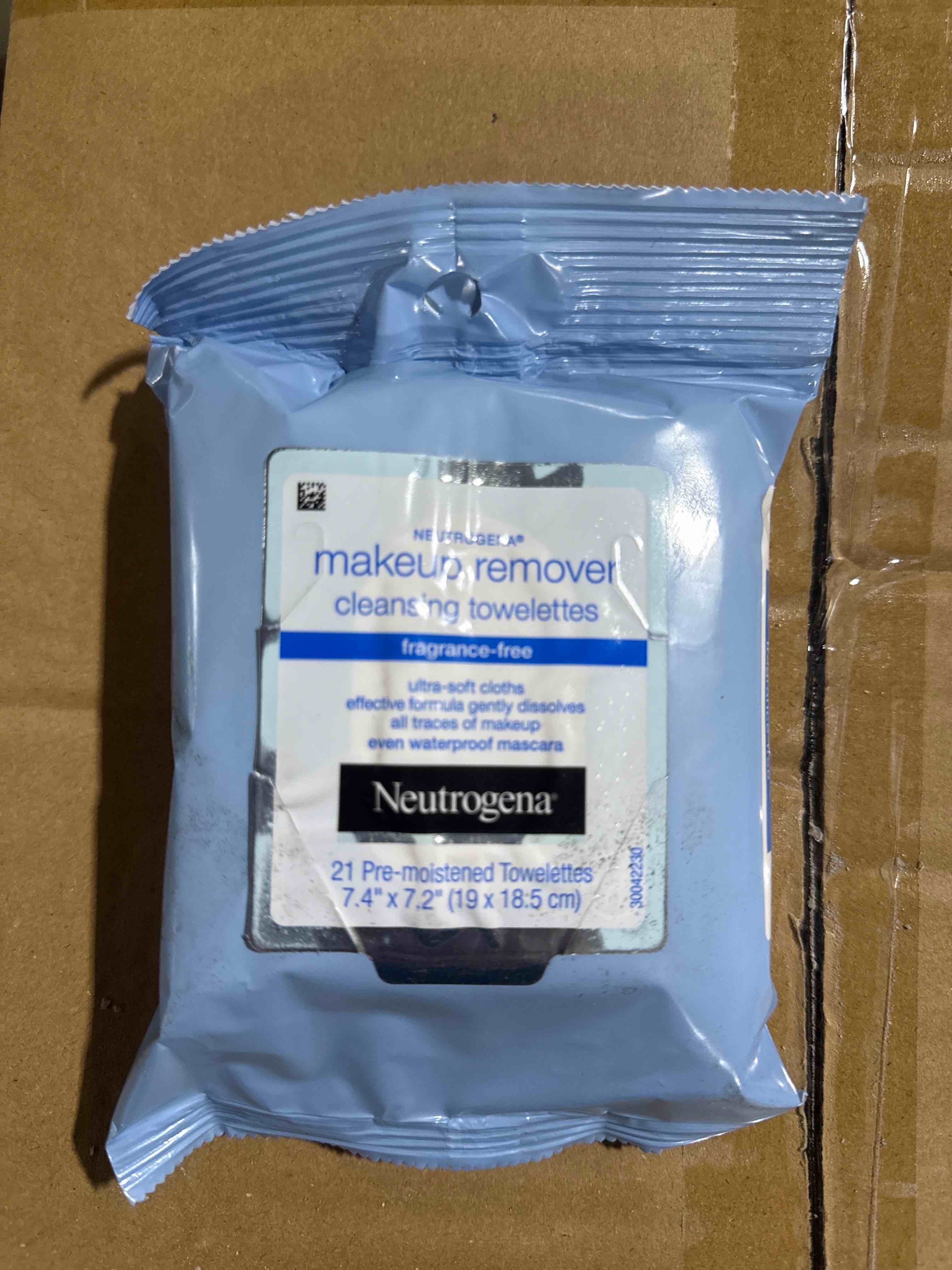 neutrogena makeup remover cleansing towelettes, fragrance free - 21 ct