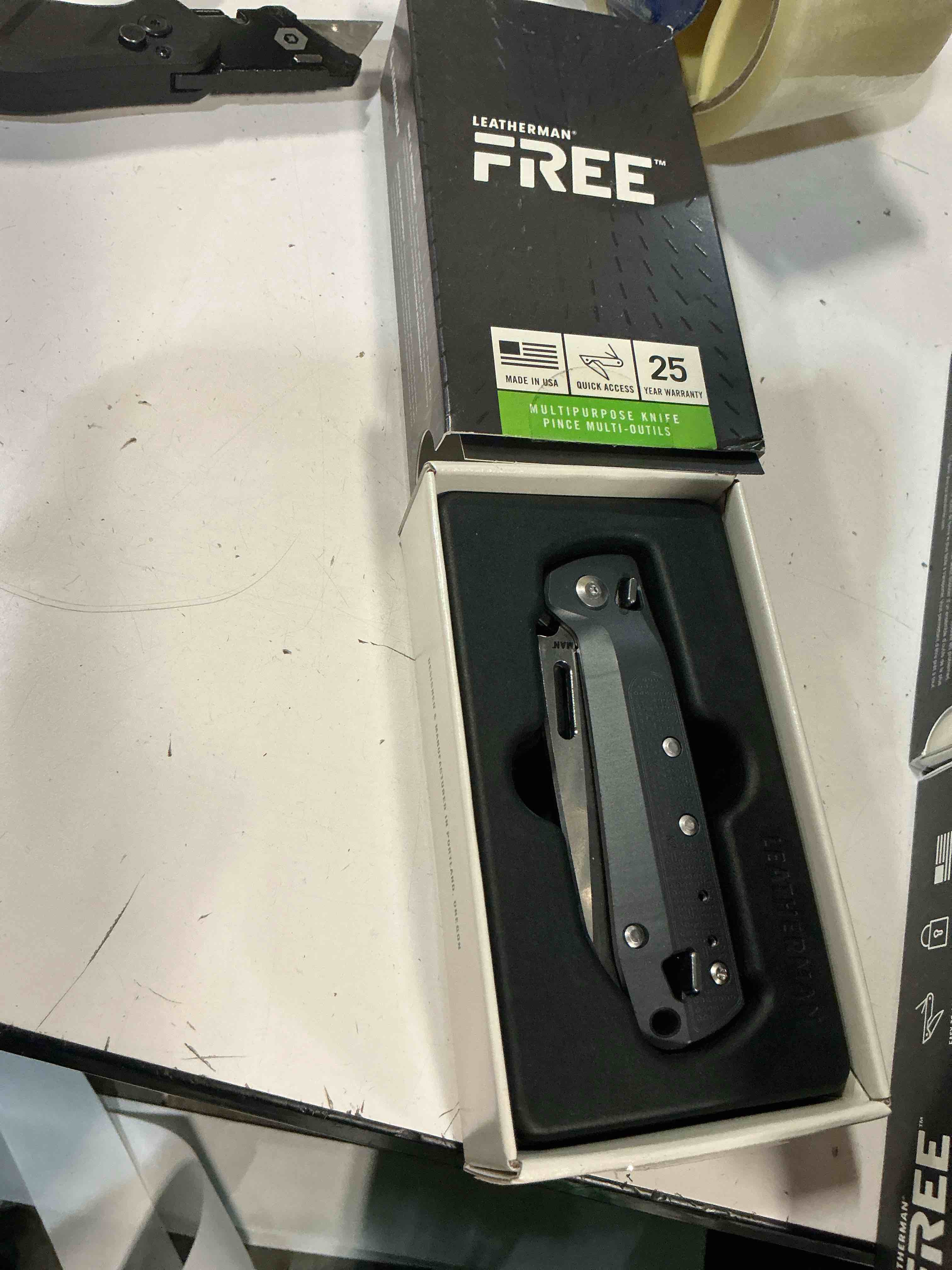 LEATHERMAN  FREE K2 EDC Knife and Multitool with Magnetic Locking  Aluminum Handles and Pocket Clip  Made in the USA  Gray (K2)