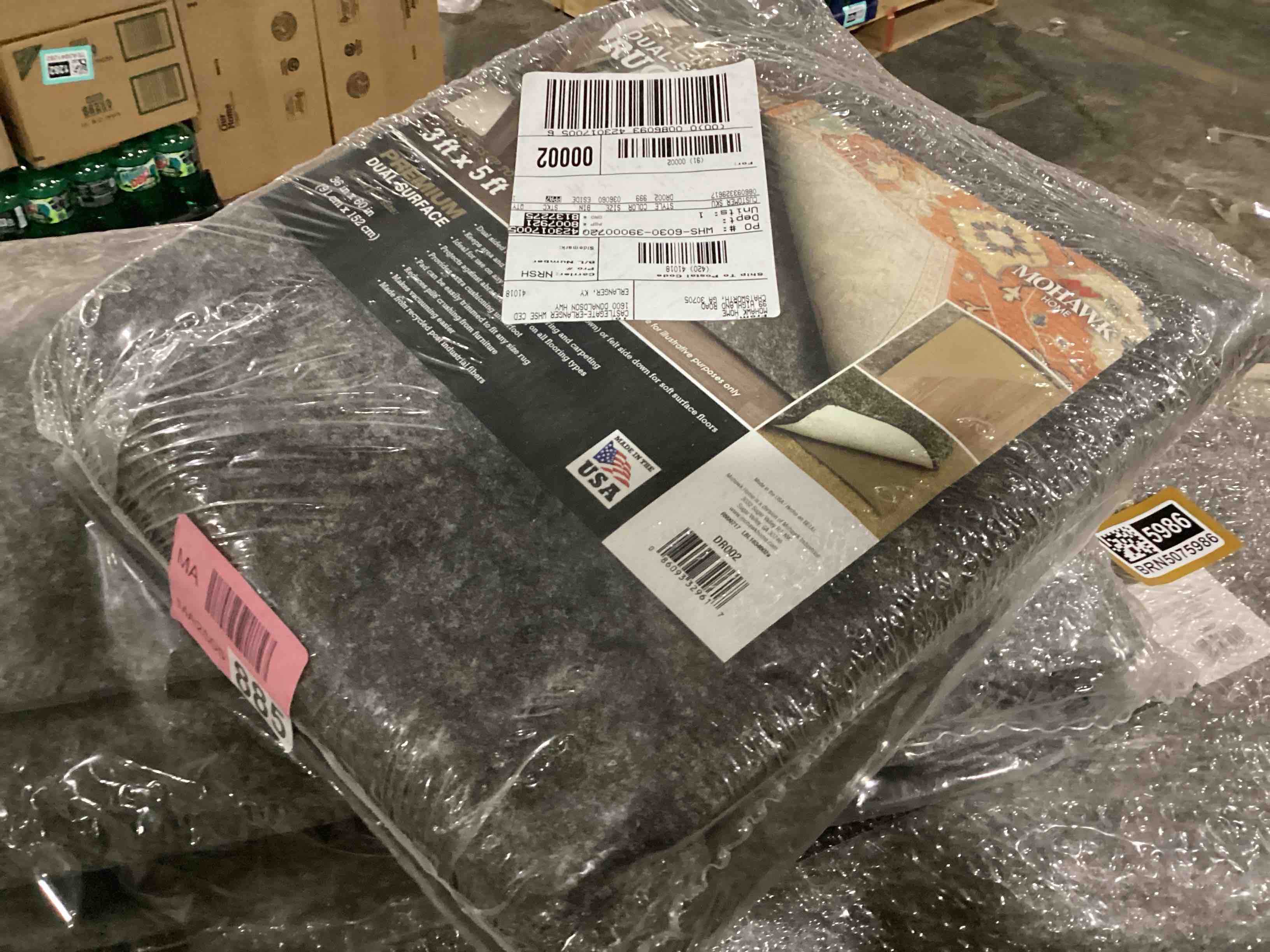 Condition photo showing New/Like New for mohawk home 3' x 5' non slip rug pad gripper 1/4 thick dual surface felt + rubber gripper - safe for all floors
