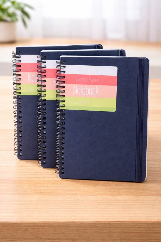 Pack of 3 Colored Notebook 5x7 inch 