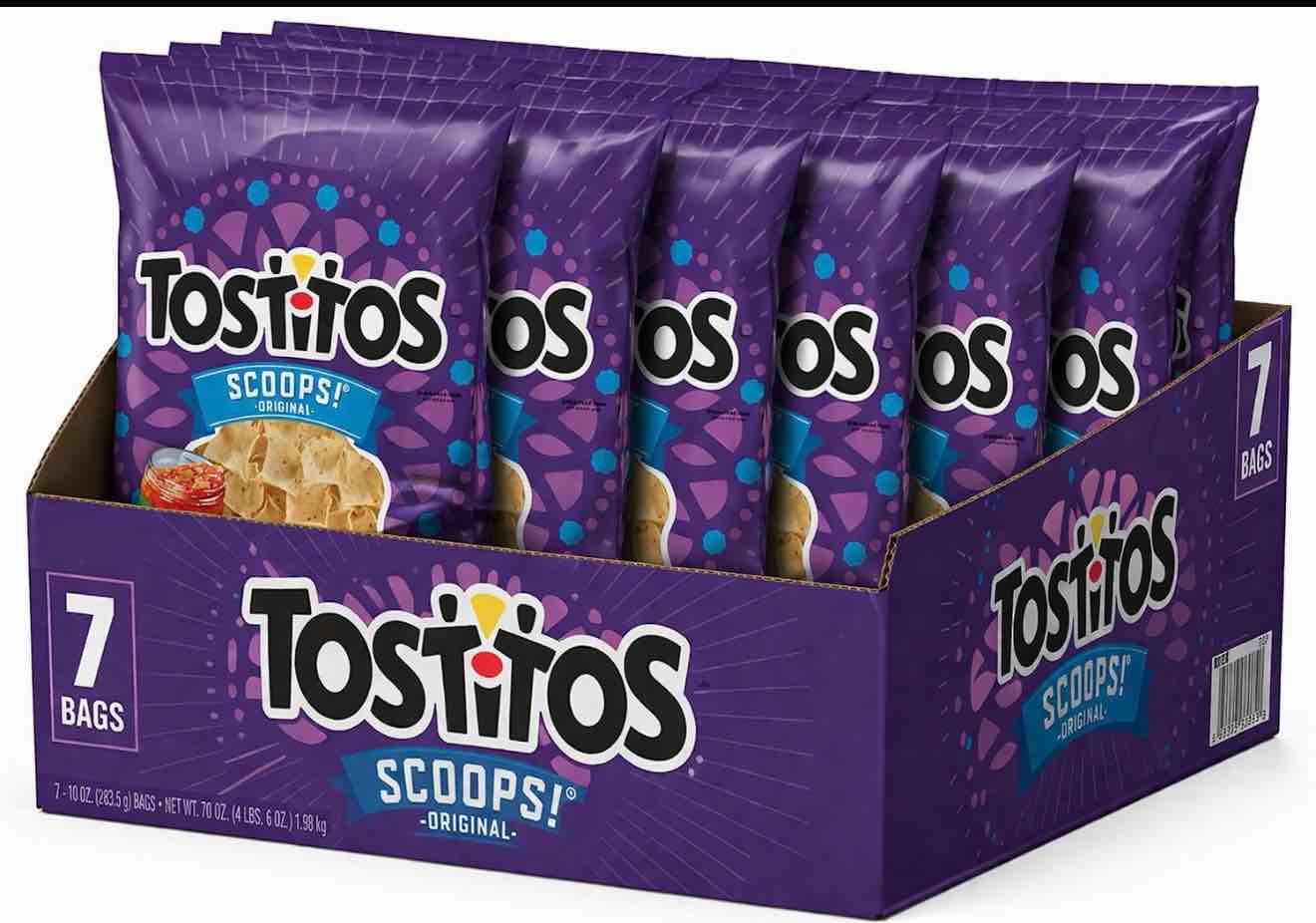 Case of 7 Tostitos Scoops Tortilla Chips 10 Ounce Plastic Bag bb nov 2025