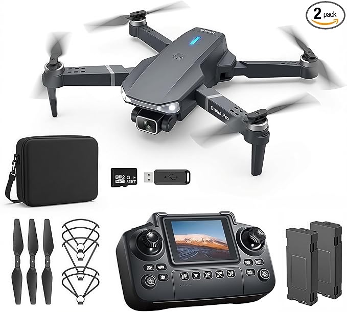 E88 Drone with HD Camera, Fixed Height Hover, 360° Stunt Flip, 90° Adjustable Lens, Foldable RC Quadcopter for Beginners, Indoor Outdoor Flying Toy.