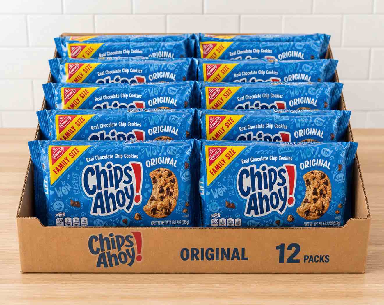 Case of 12 NABISCO CHIPS AHOY! COOKIES ORIGINAL 1X18.2 OZ BB Nov 2025 
