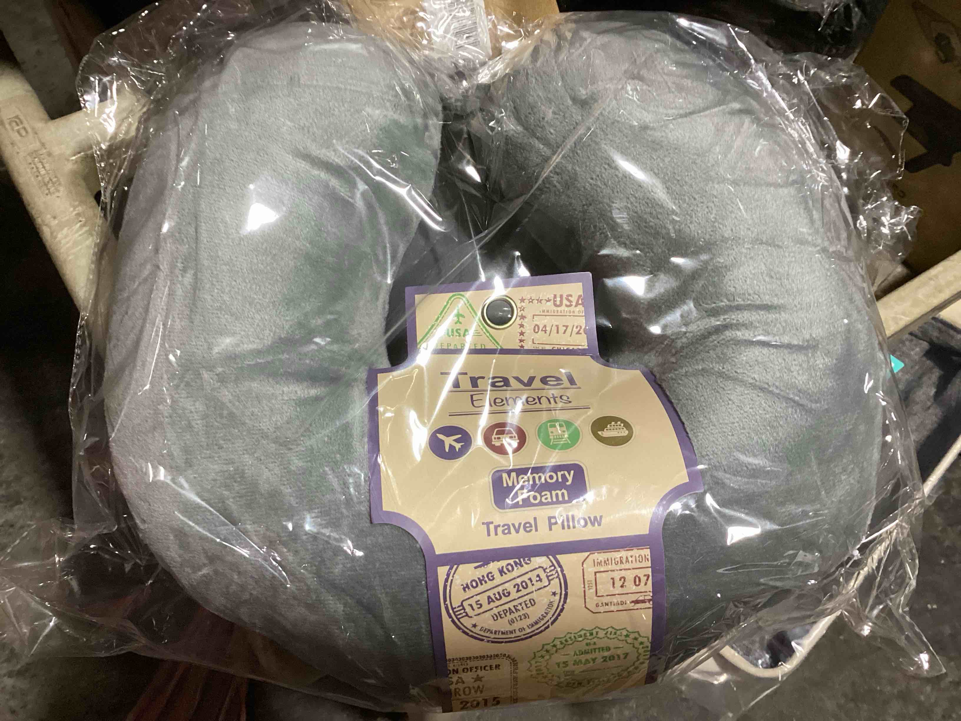 Condition photo showing New/Like New for travel elements gray memory foam travel pillow 