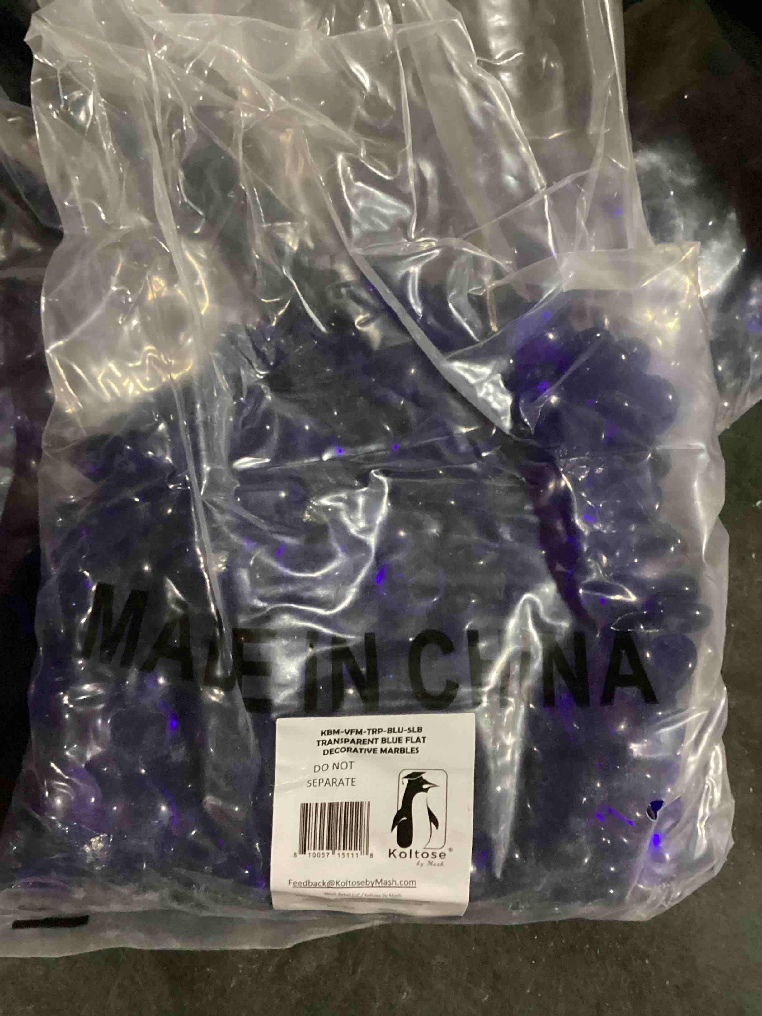 Condition photo showing Brand New for flat glass marbles for vases - 5 lb transparent blue decorative stone beads for vases, crafts, table scatter, aquarium and fish tank pebbles, party centerpieces, gem décor, mosaics, floral displays (b09h68vs6h)