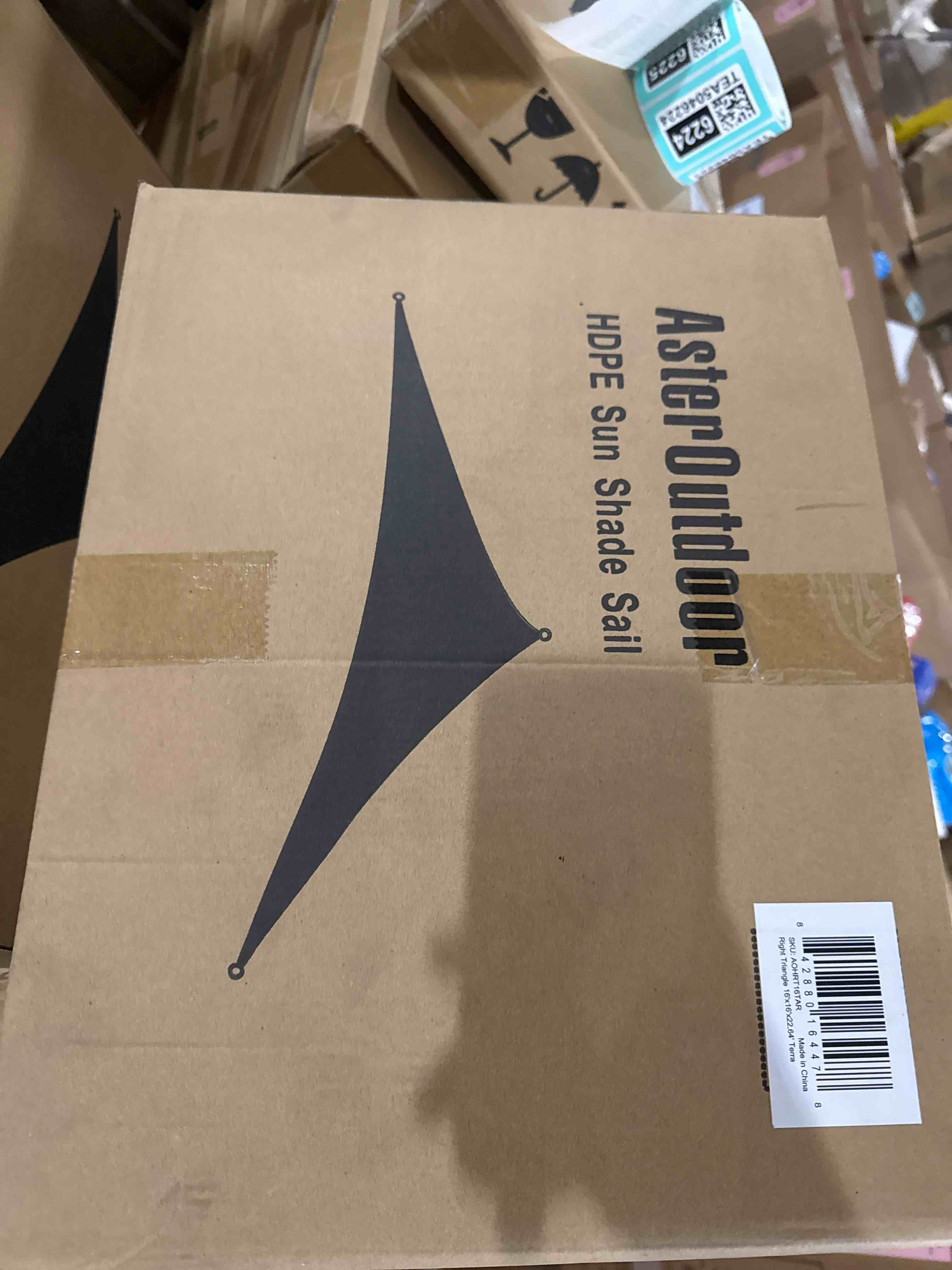 Condition photo showing New/Like New for asteroutdoor sun shade sail triangle 16' x 16' x 22.64' uv block canopy terra