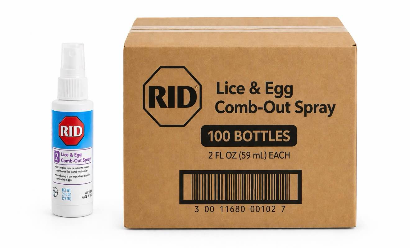 Case of 100 RID Step 2 Lice & Egg Comb Out Spray 2oz 