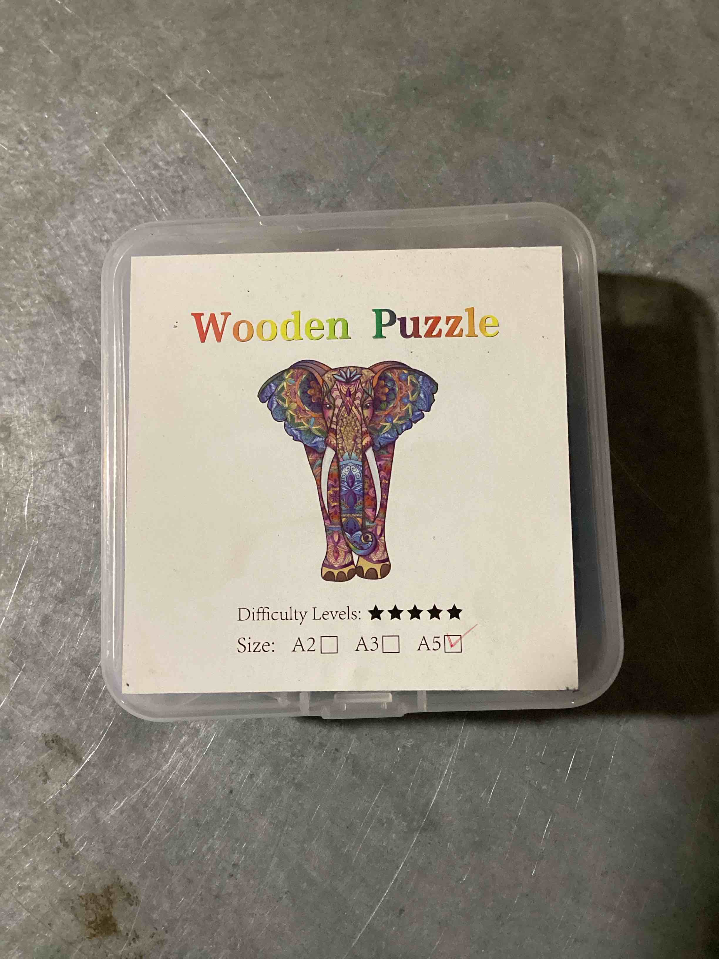Small Wooden Elephant Puzzle 