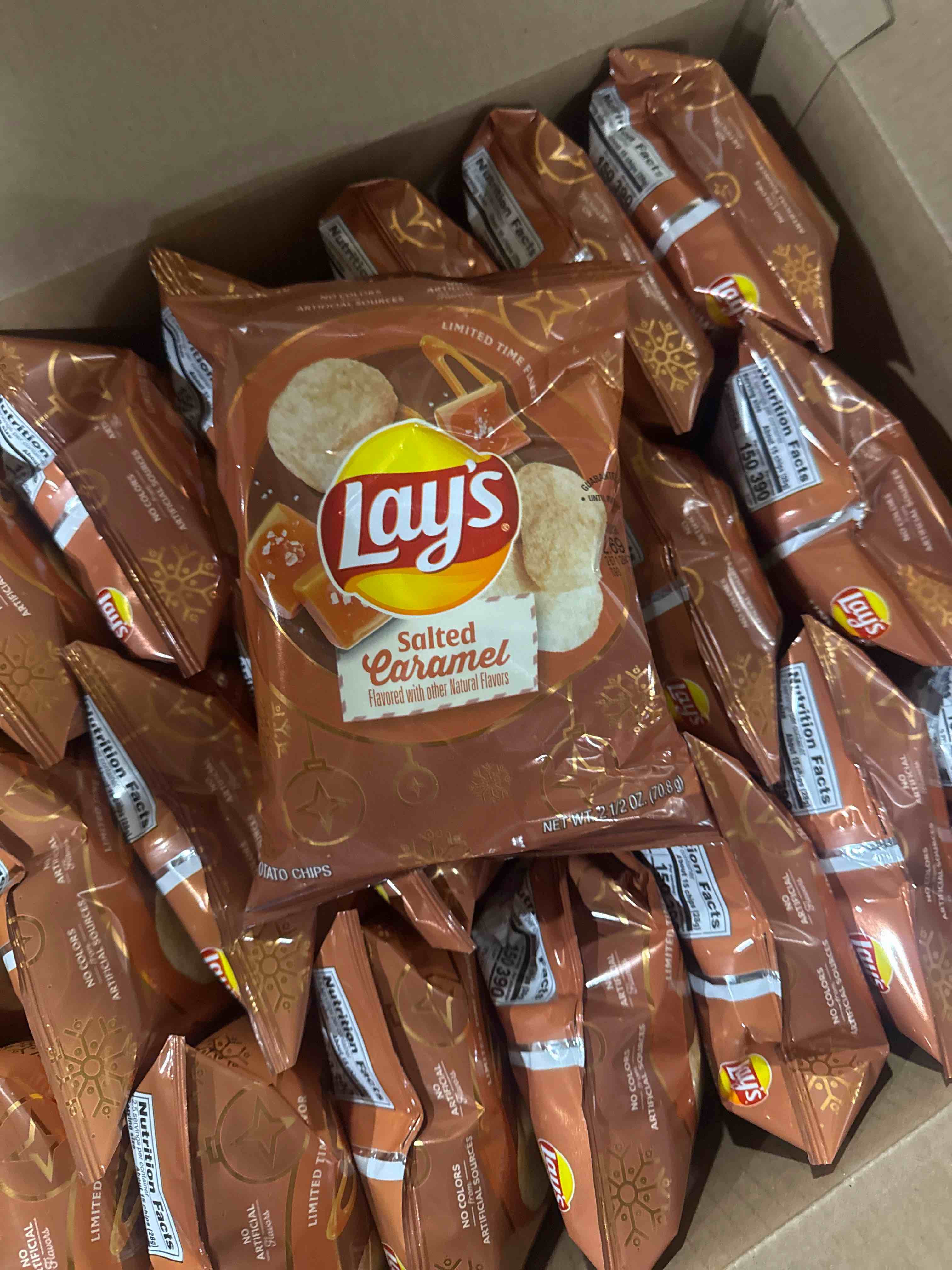 Case of 21 Frito Lays Salted Caramel Potato Chips 2.5 oz BB January 2026 
