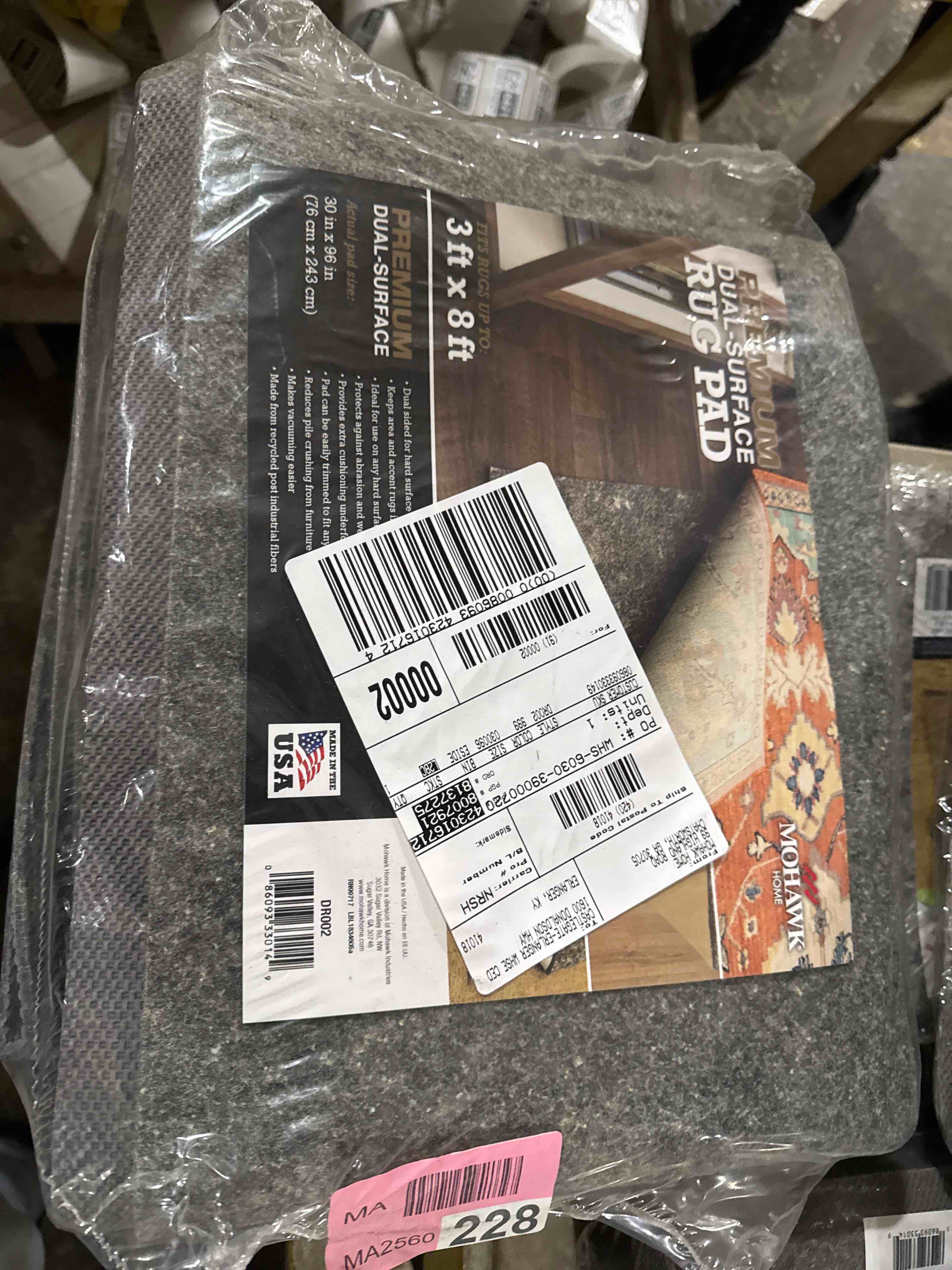 Condition photo showing New/Like New for mohawk dual surface rug pad (3 x8 )