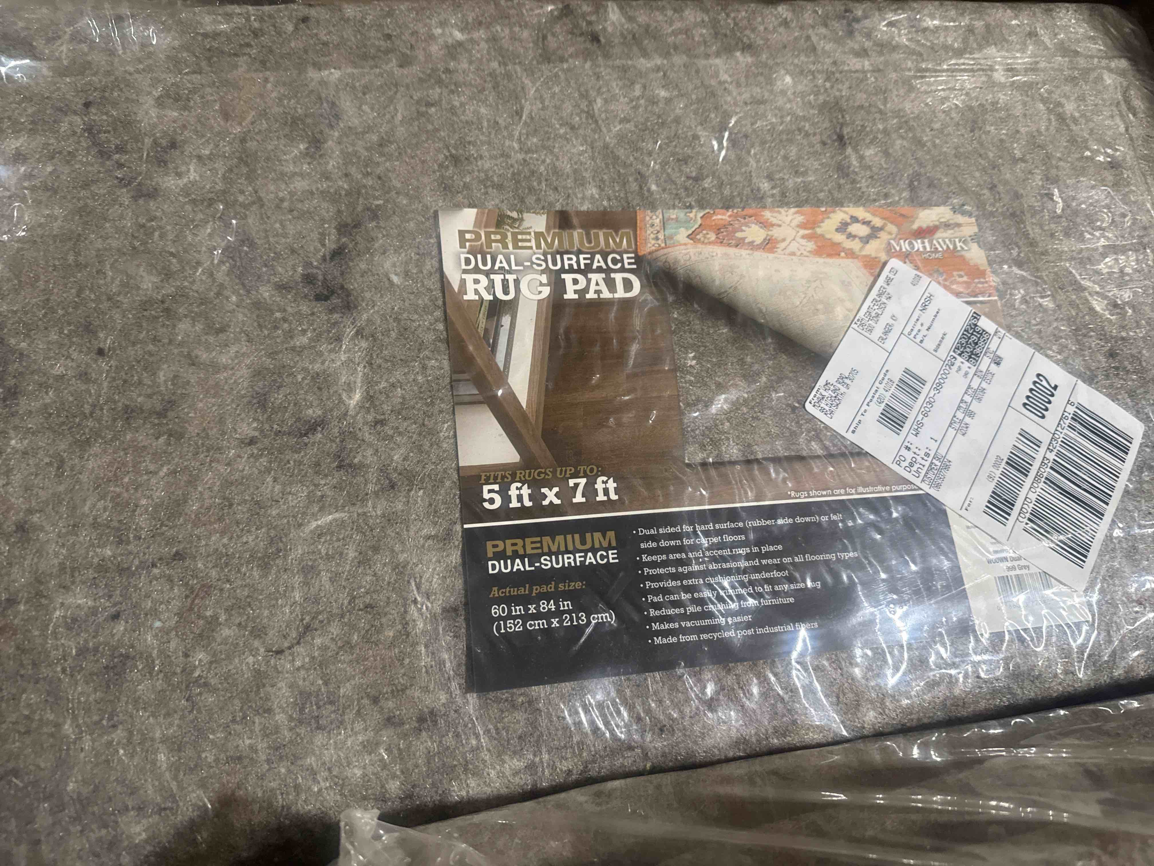 premium dual surface rug pad 5ft x 7ft