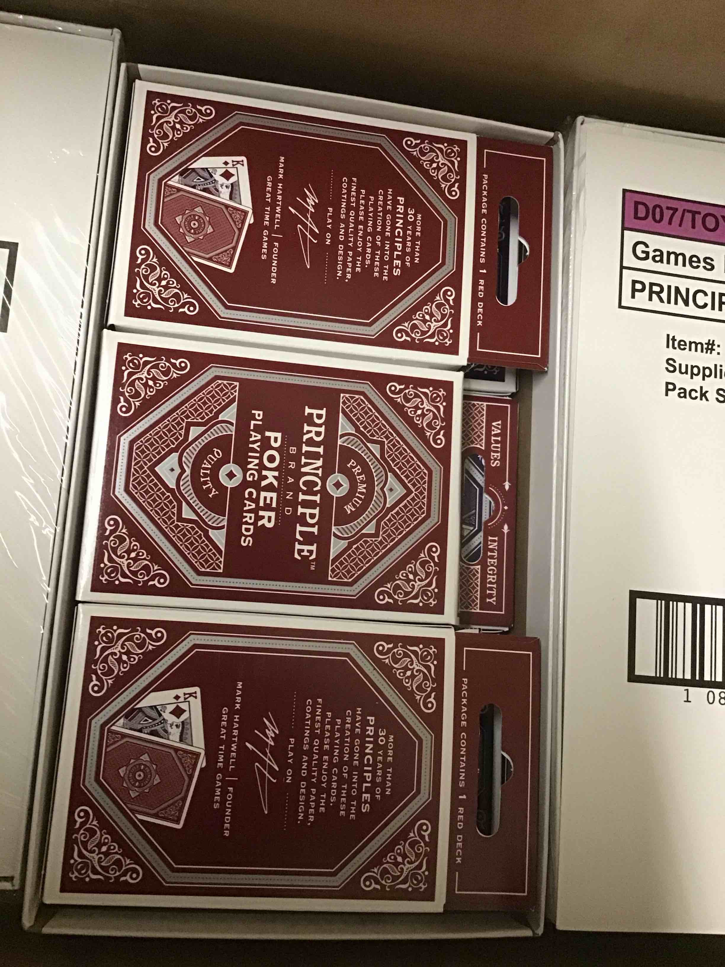Condition photo showing New/Like New for principle premium poker playing cards by great time games ( 6 pack per one box ) 