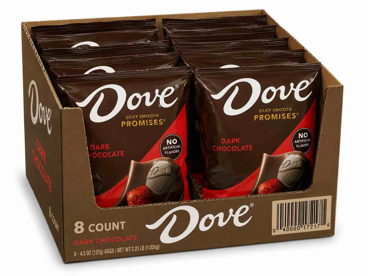 Case of 8 Dove Promises Dark Chocolate 4.5 oz Bb 12/2025