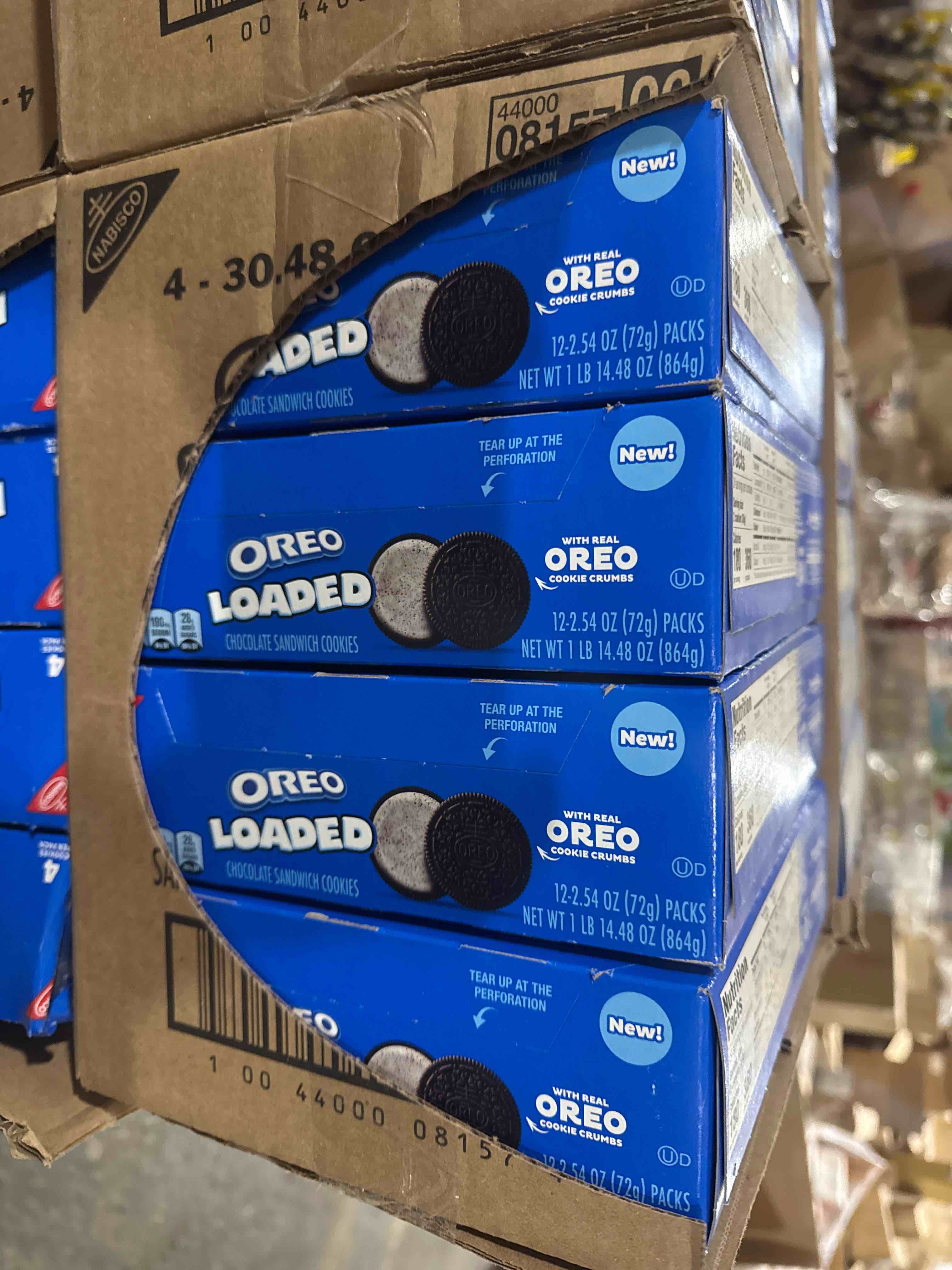 Condition photo showing Good Condition for case of 4 oreo loaded cookie crumbs 12-pack bb dec 2025