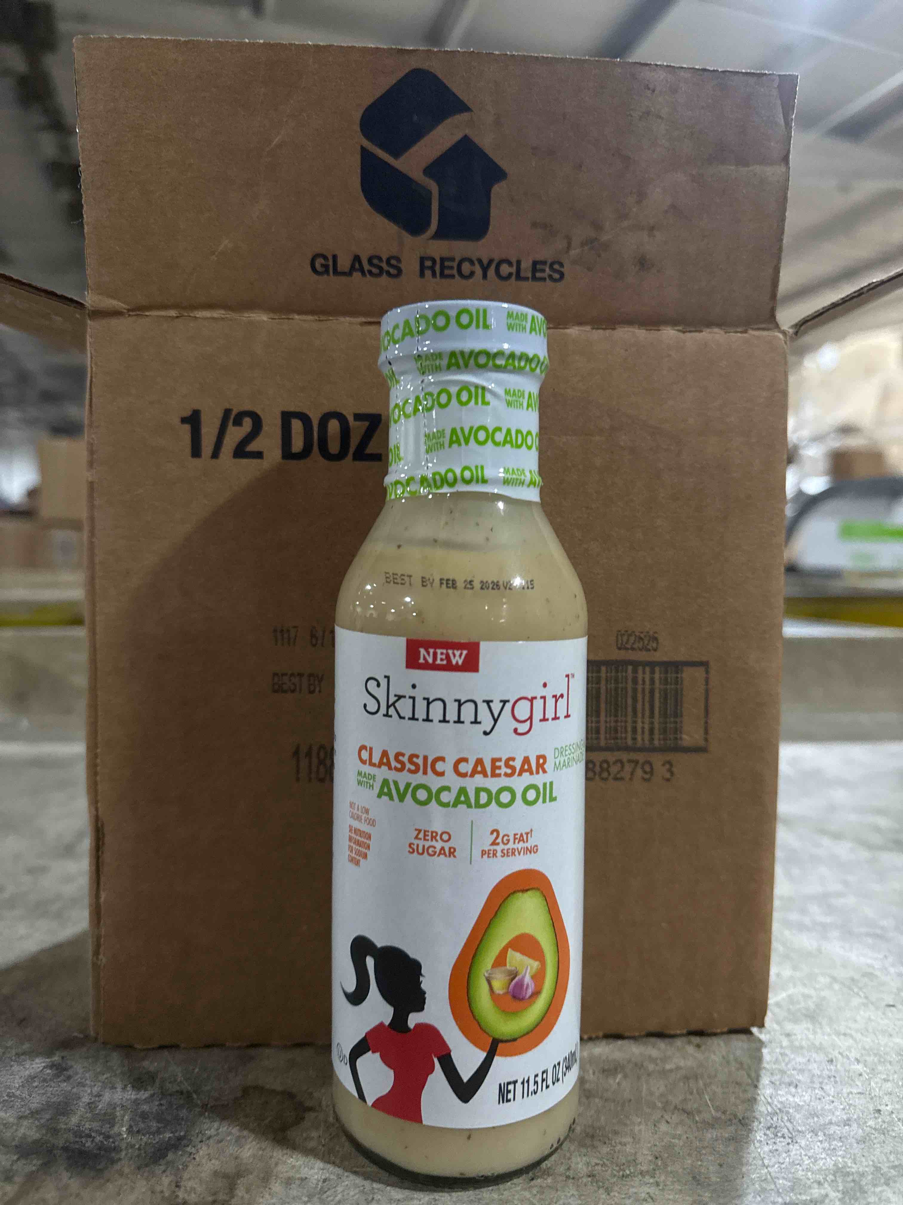Case of 6 Skinnygirl Avocado Oil Classic Caesar Dressing  Gluten Free  Avocado Oil Based  11.5 fl oz Bb Feb 2026