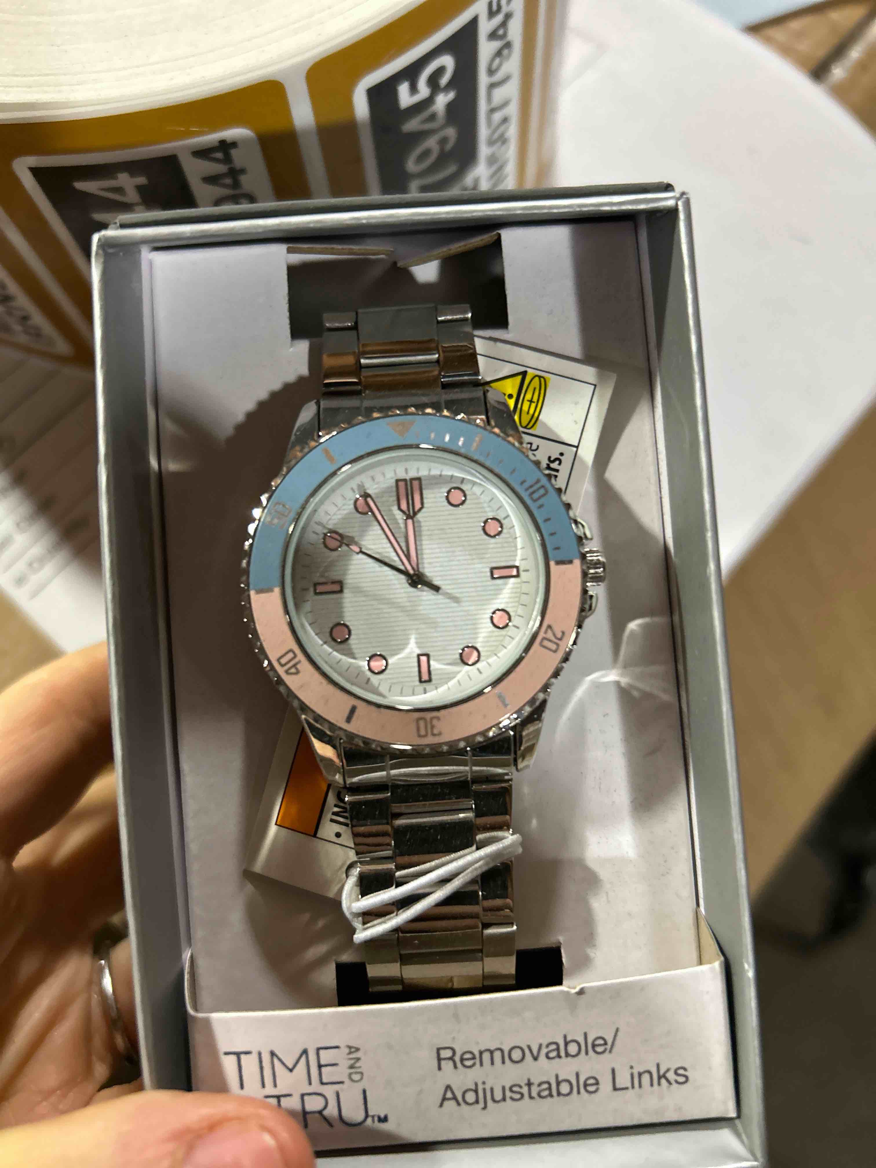 Condition photo showing Brand New for time & tru removable and adjustable links watch