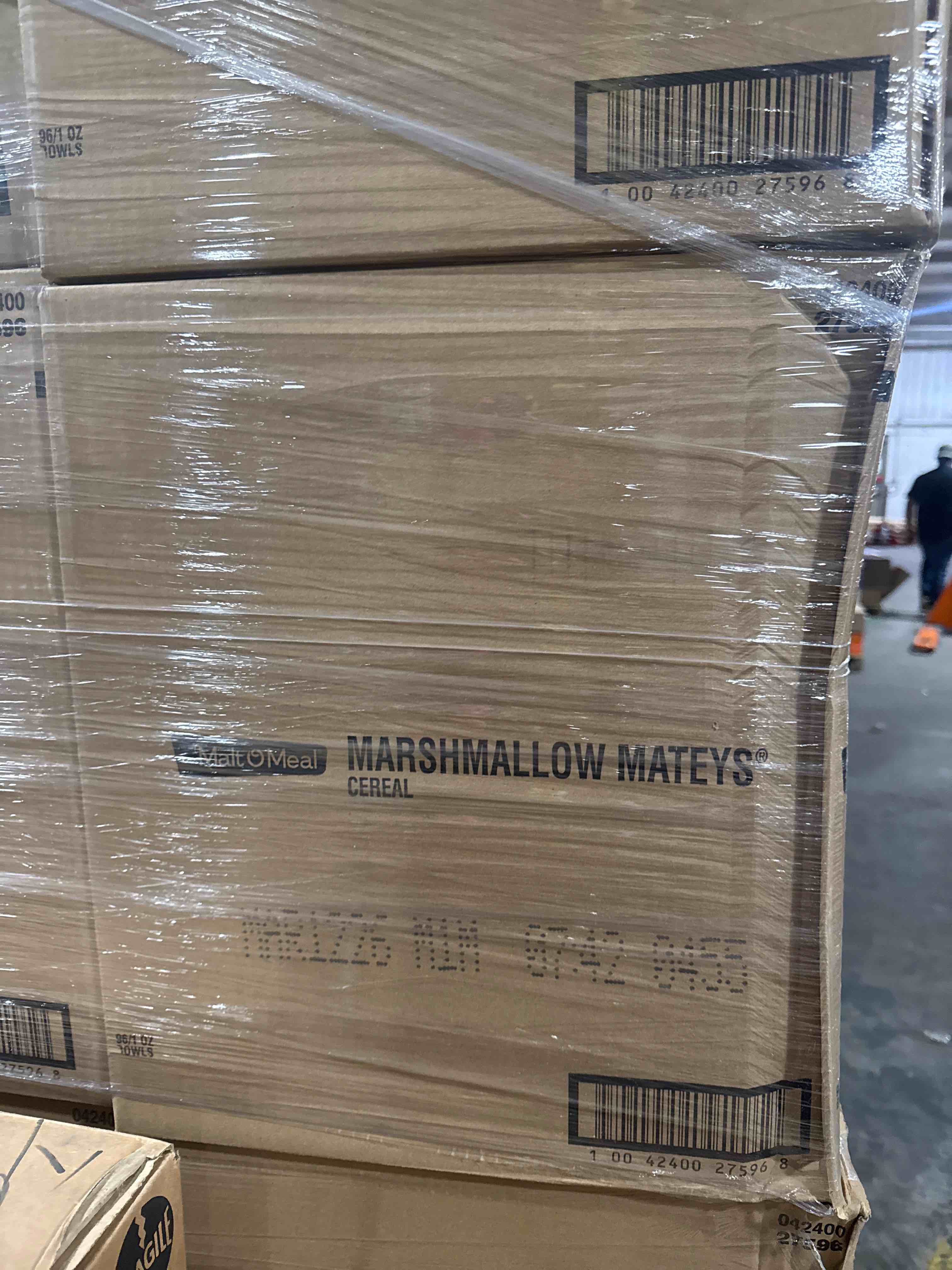 Condition photo showing Good Condition for case of 96 marshmallow mateys cereal bb march 2026