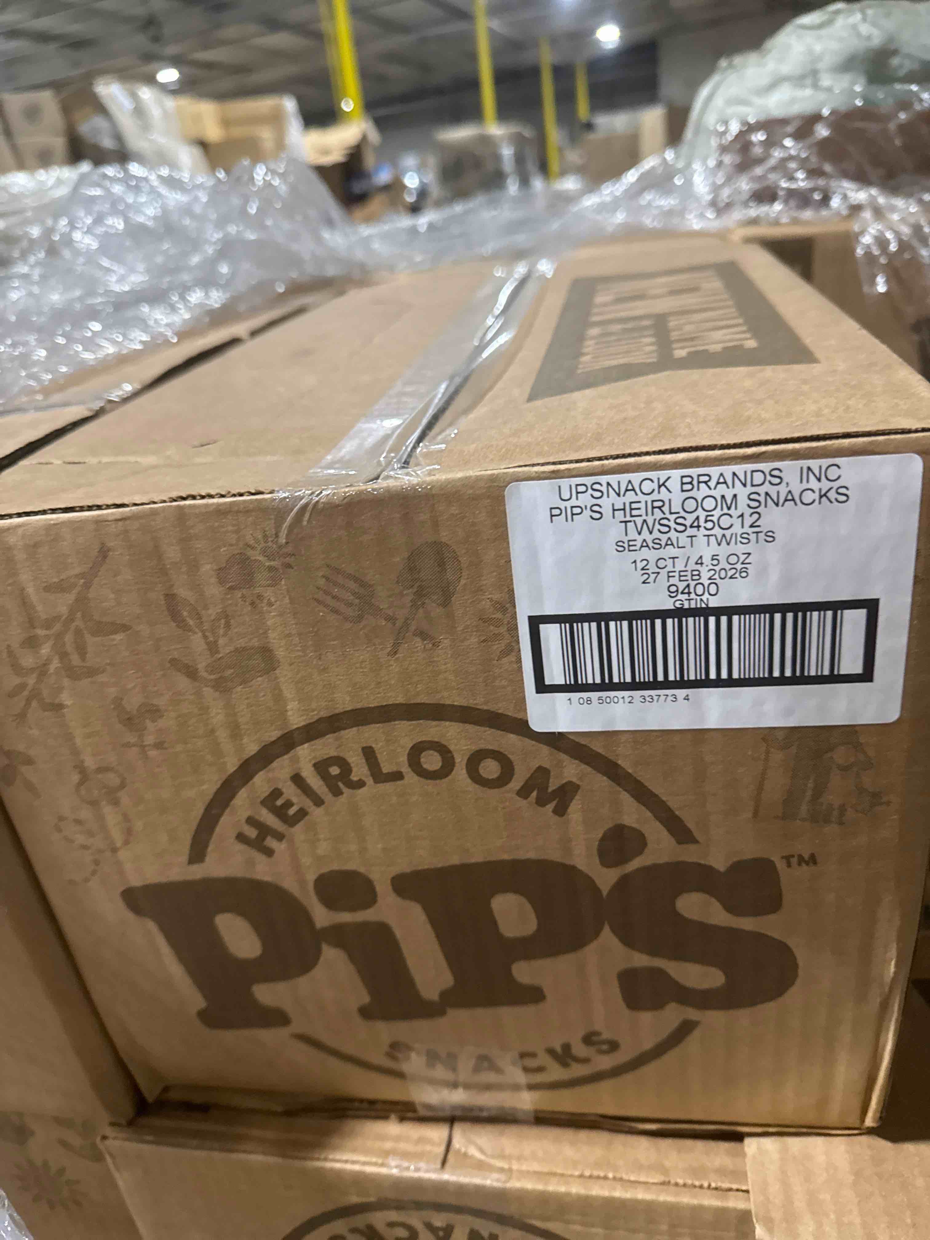 Condition photo showing Good Condition for case of 12 pipcorn - corn sea salt twist 4.5 oz bb feb 2026