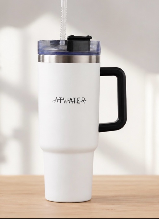 stainless steel tumbler with straw - styles assorted 