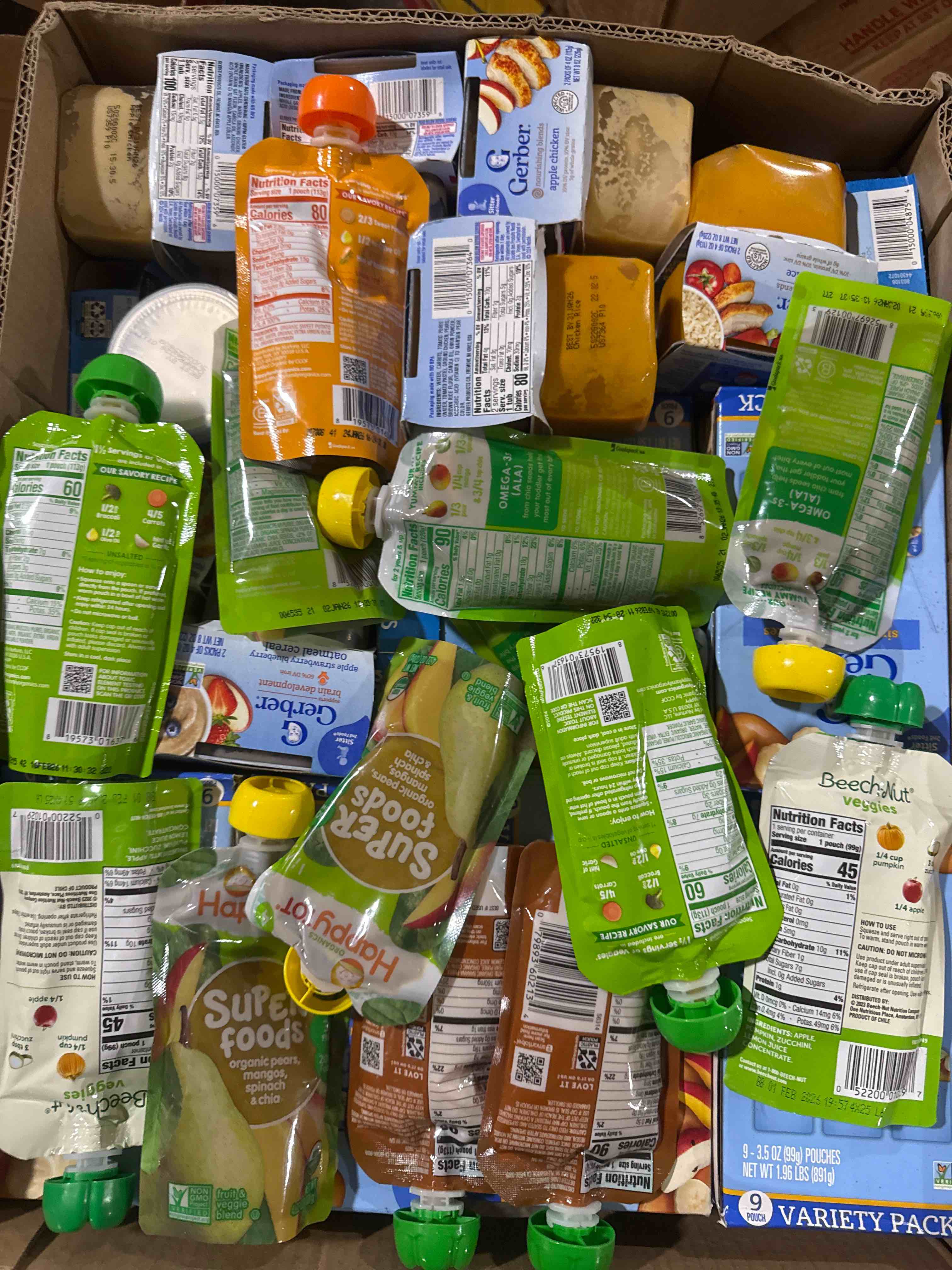 box of assorted grocery products