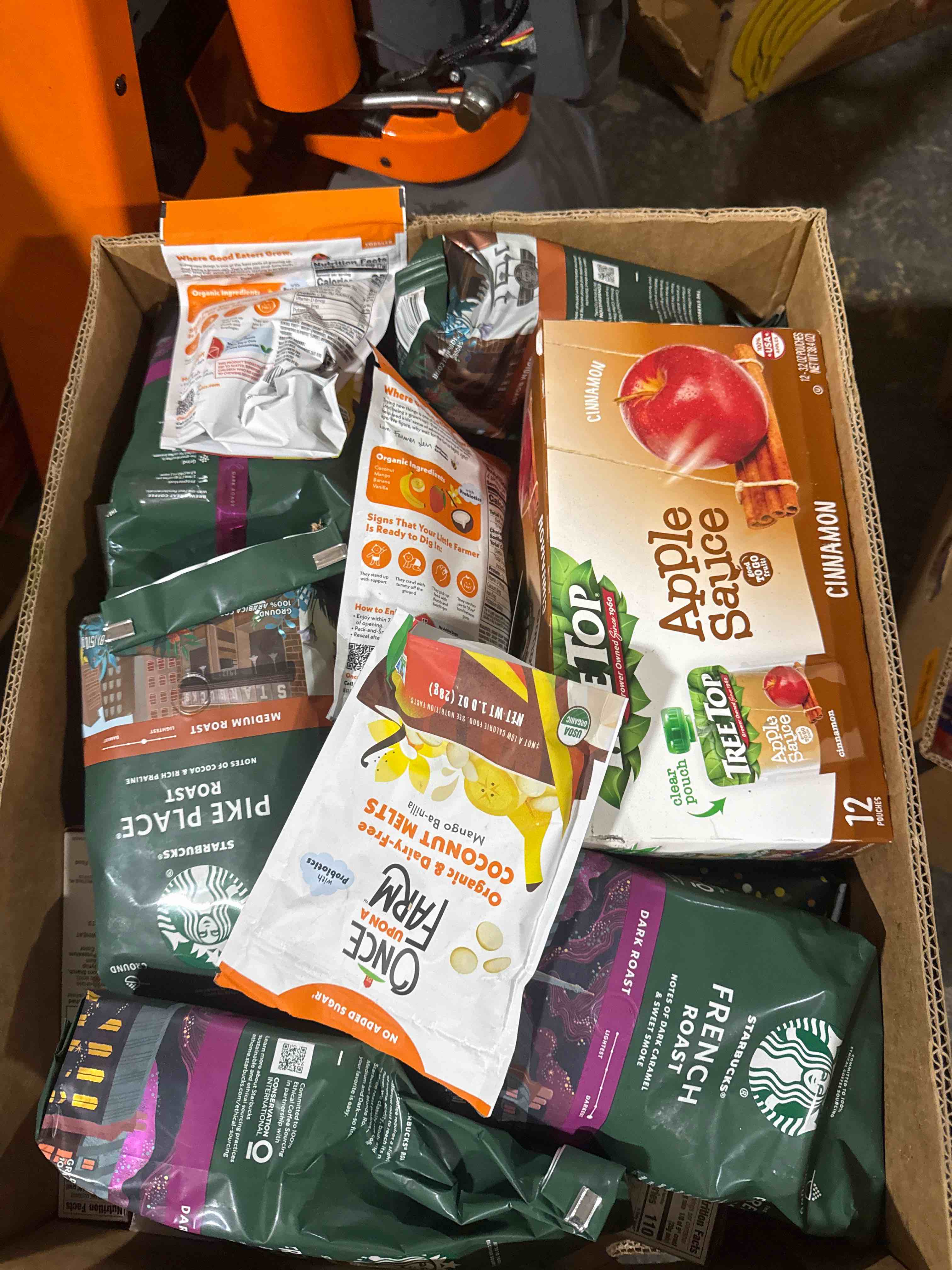 Condition photo showing Good Condition for box of assorted grocery products