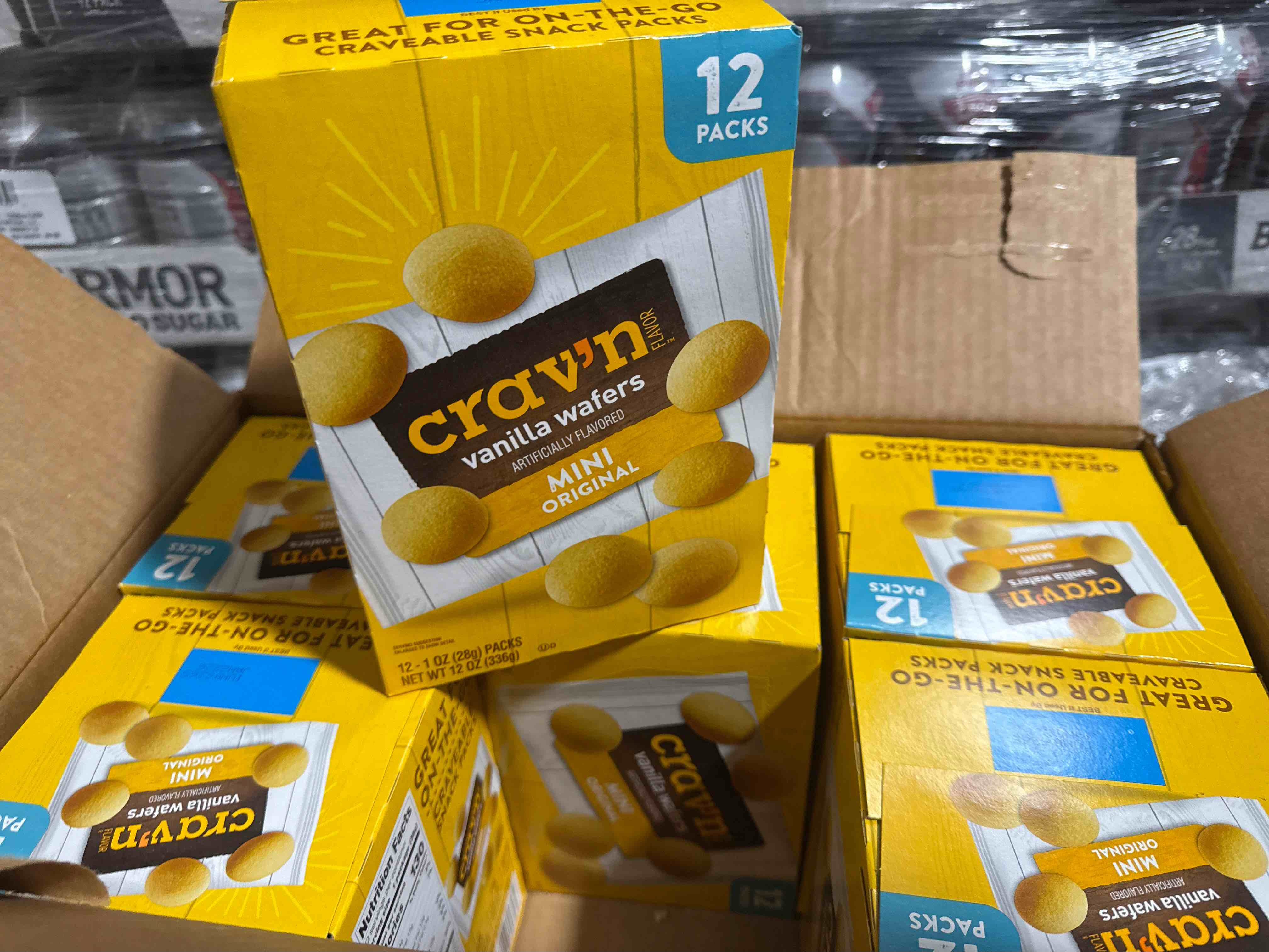 Case of 6 crav’n vanilla wafers mini original 12ct BB Jan 2026 