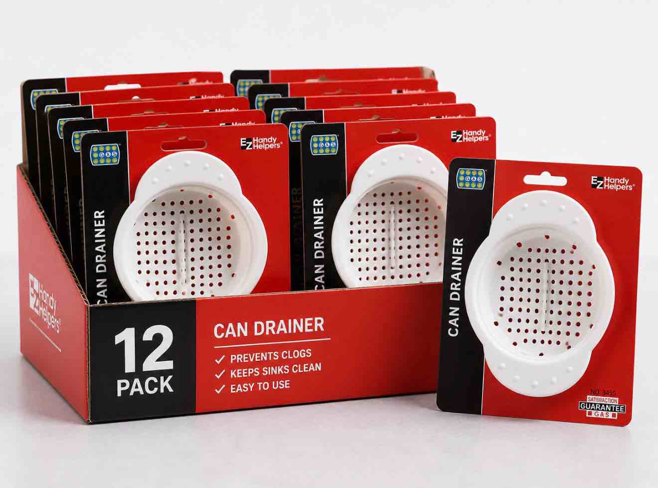 Case of 12 Ez handy helpers can drainer 