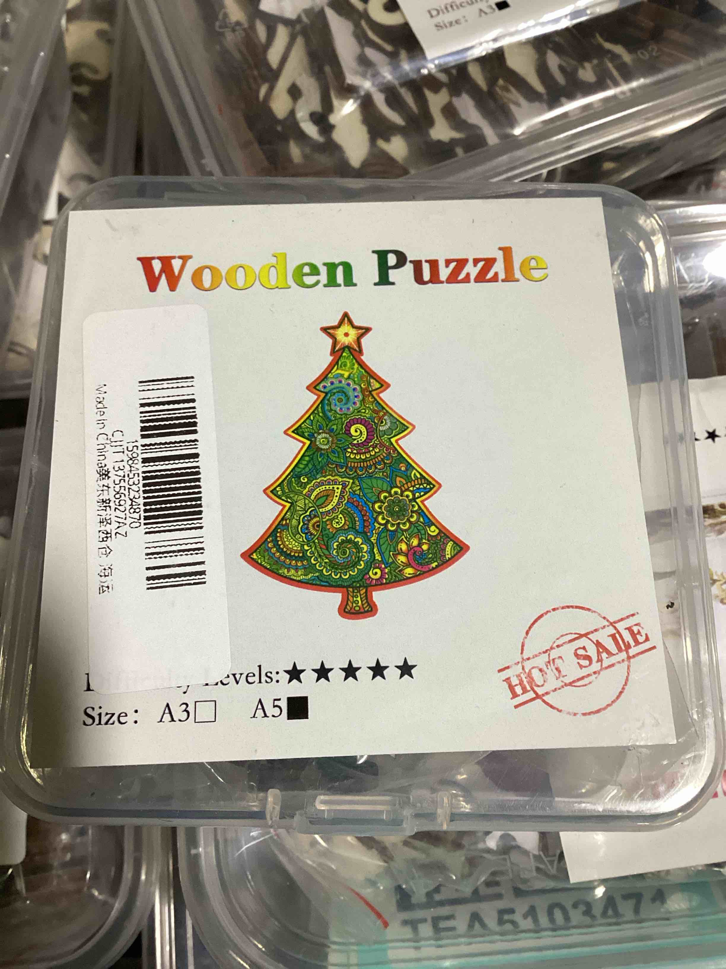 CraftHub Wooden Christmas Tree Puzzle, Small 