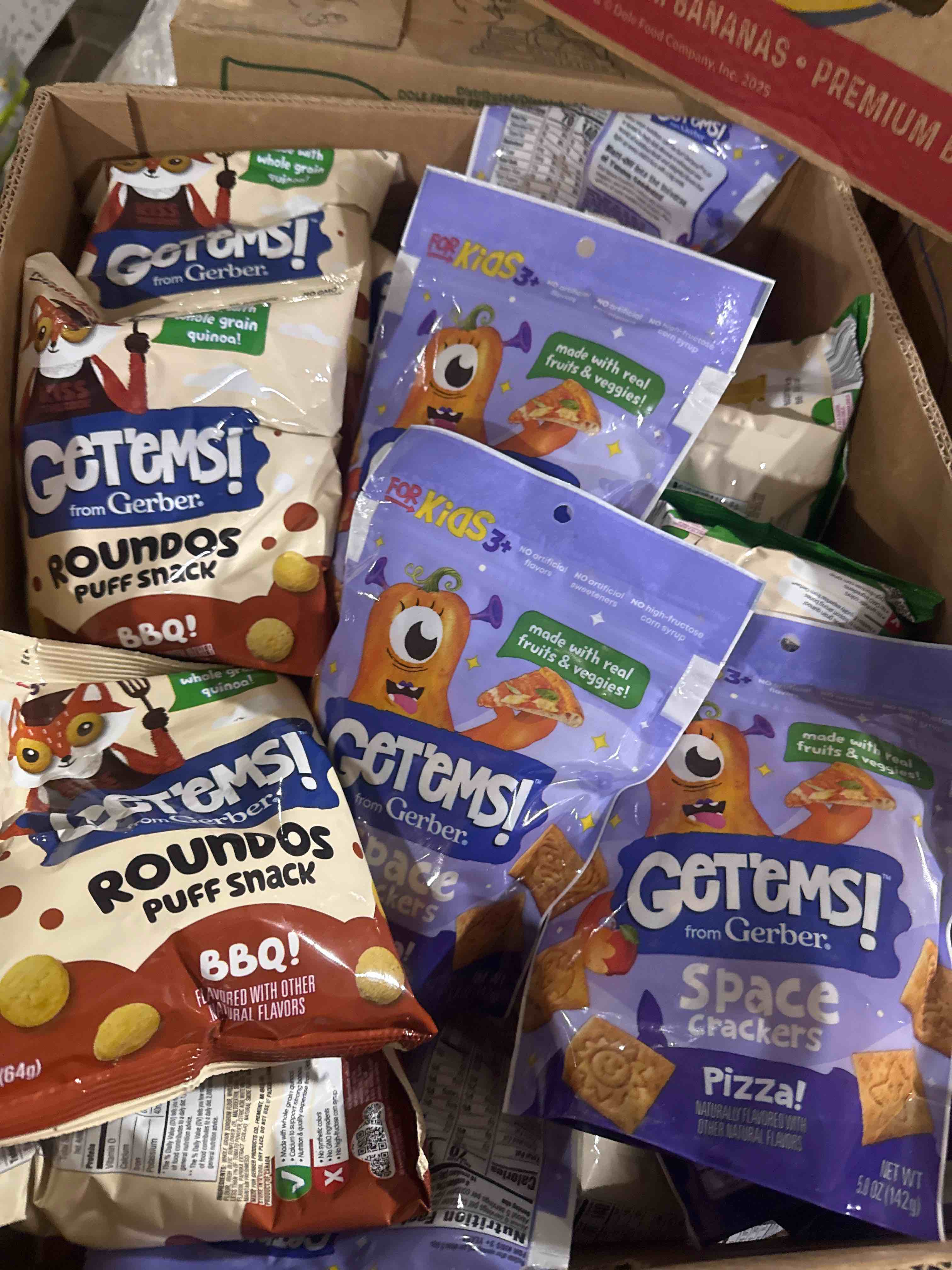 box of assorted grocery products